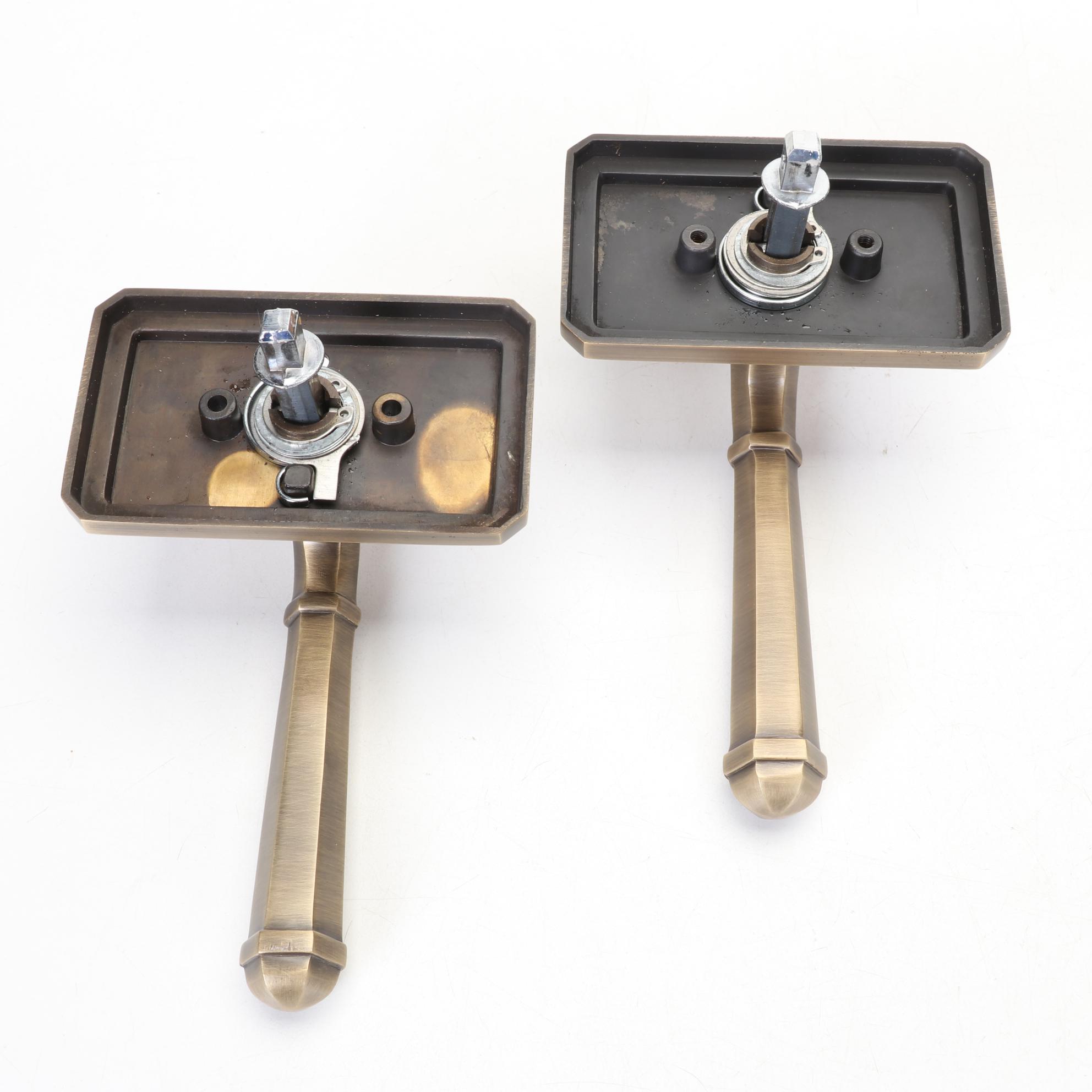 Solid Brass Interior Door Square Lever Handle Set