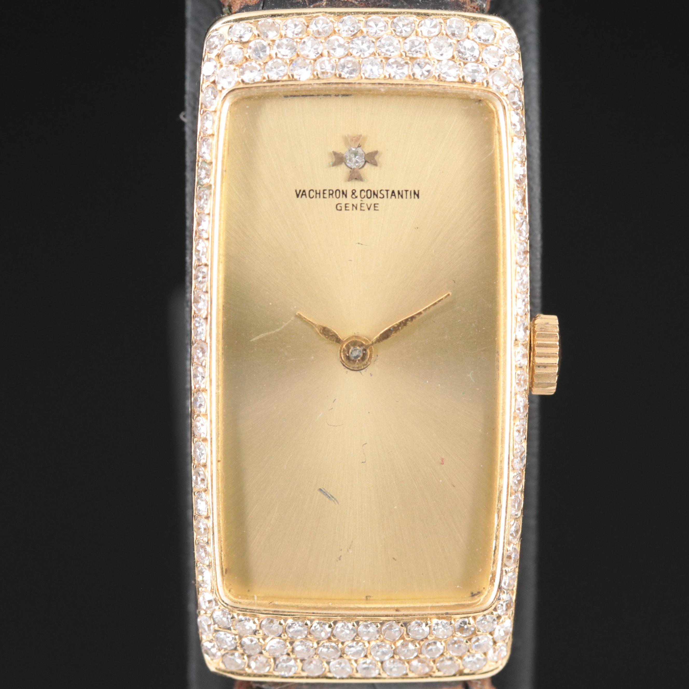 Vintage 18K Vacheron and Constantin (Quartz Retrofit) Diamond Watch