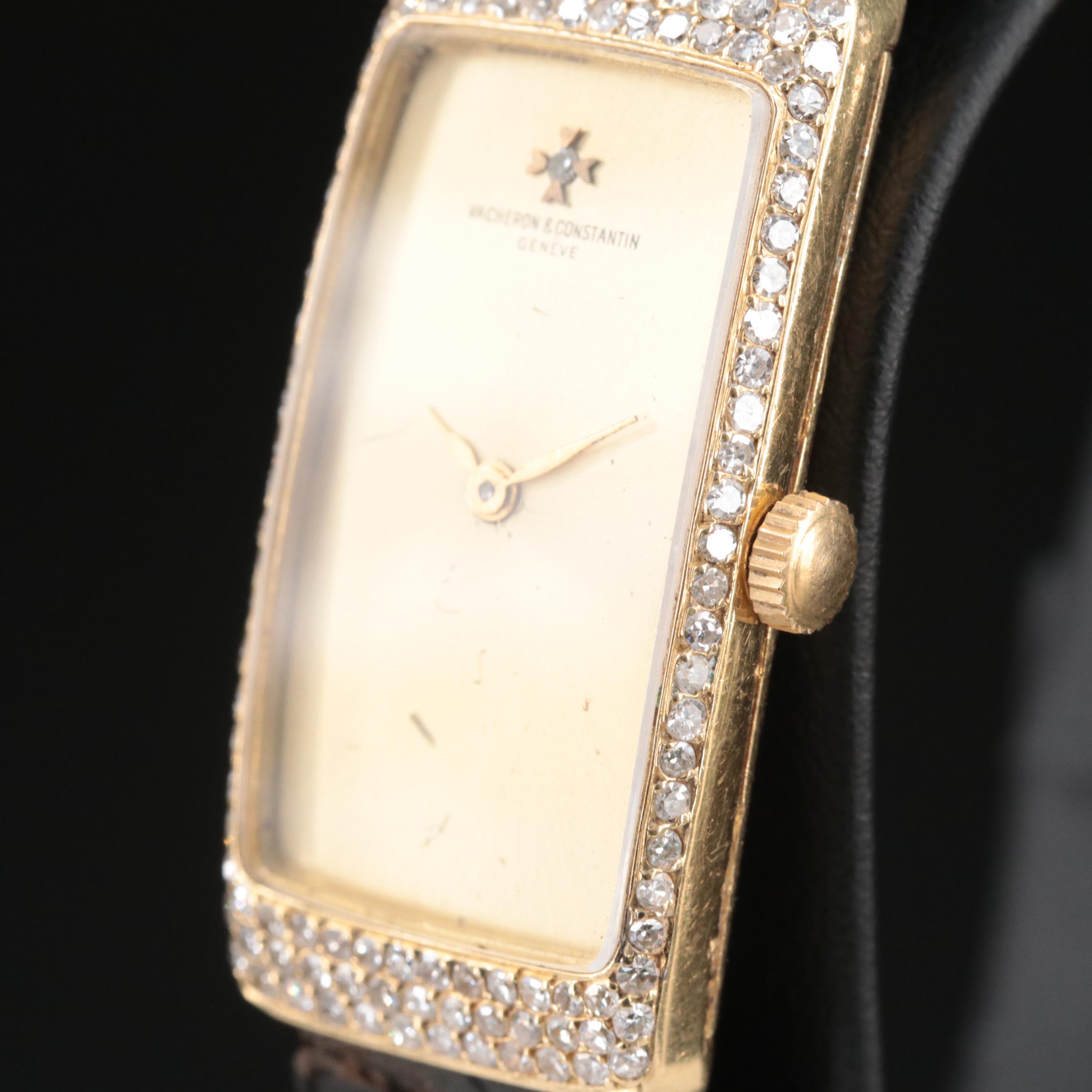 Vintage 18K Vacheron and Constantin (Quartz Retrofit) Diamond Watch