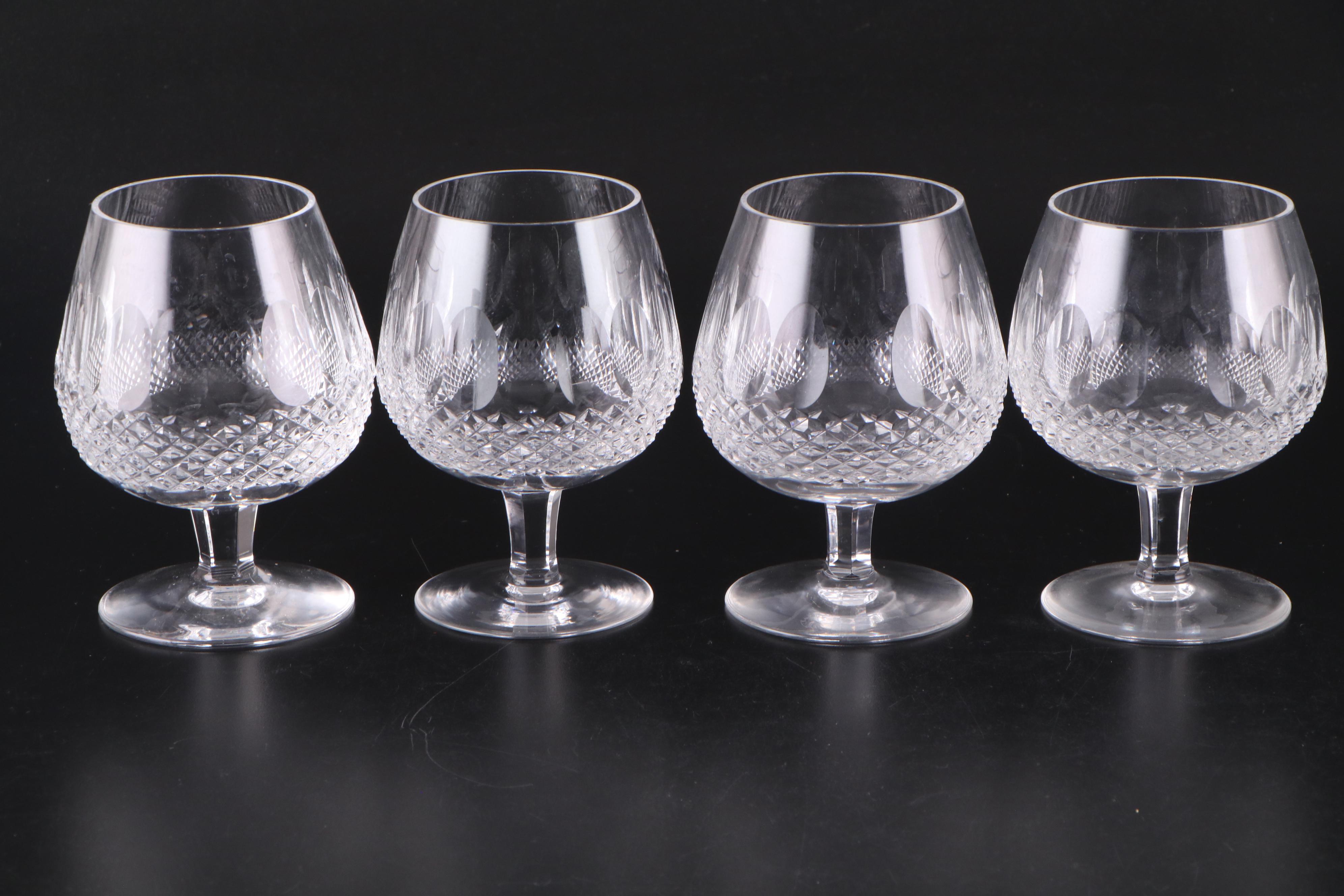 Waterford "Colleen" Crystal Brandy Glasses, Old Fashioned Glasses, and Tumblers