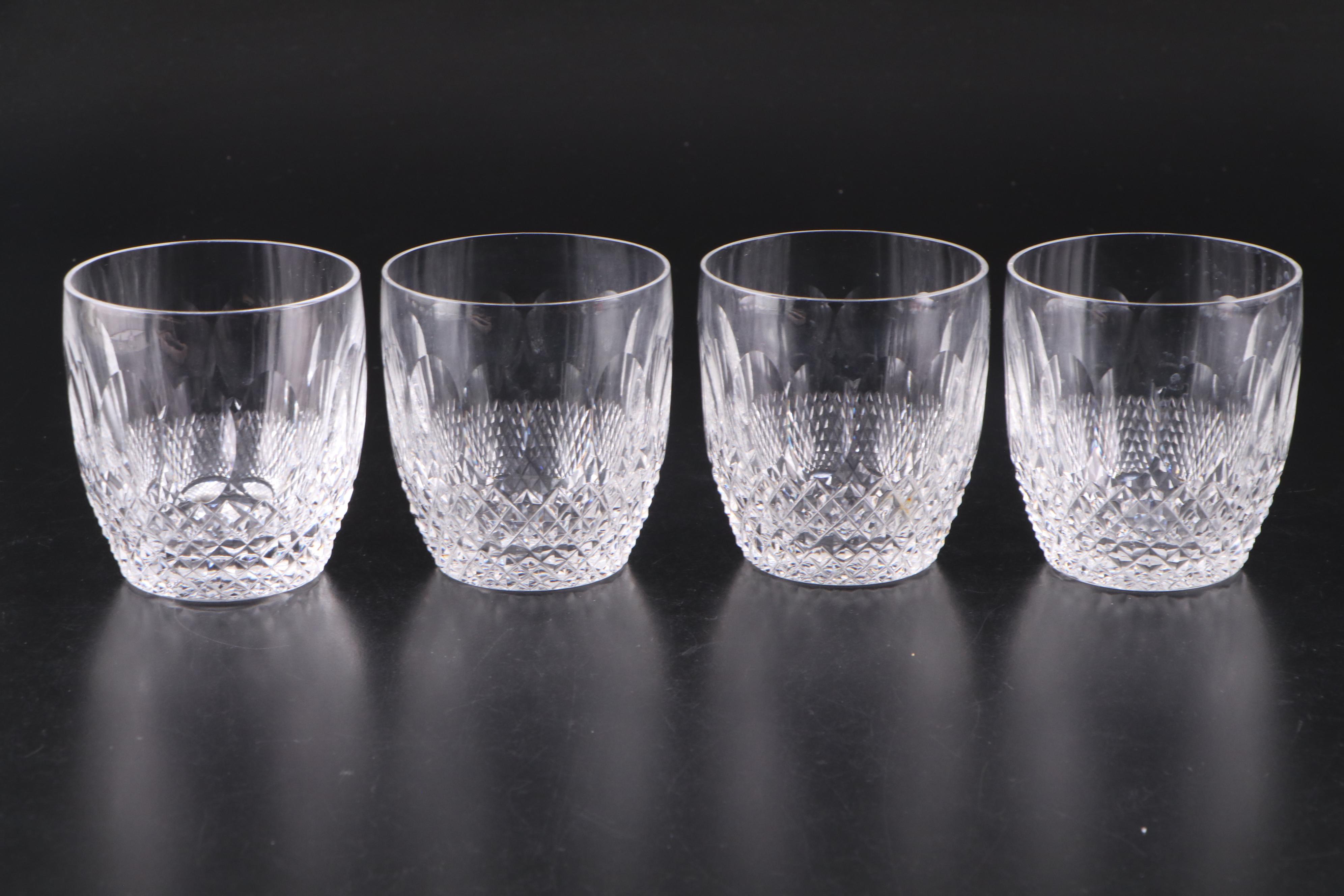 Waterford "Colleen" Crystal Brandy Glasses, Old Fashioned Glasses, and Tumblers