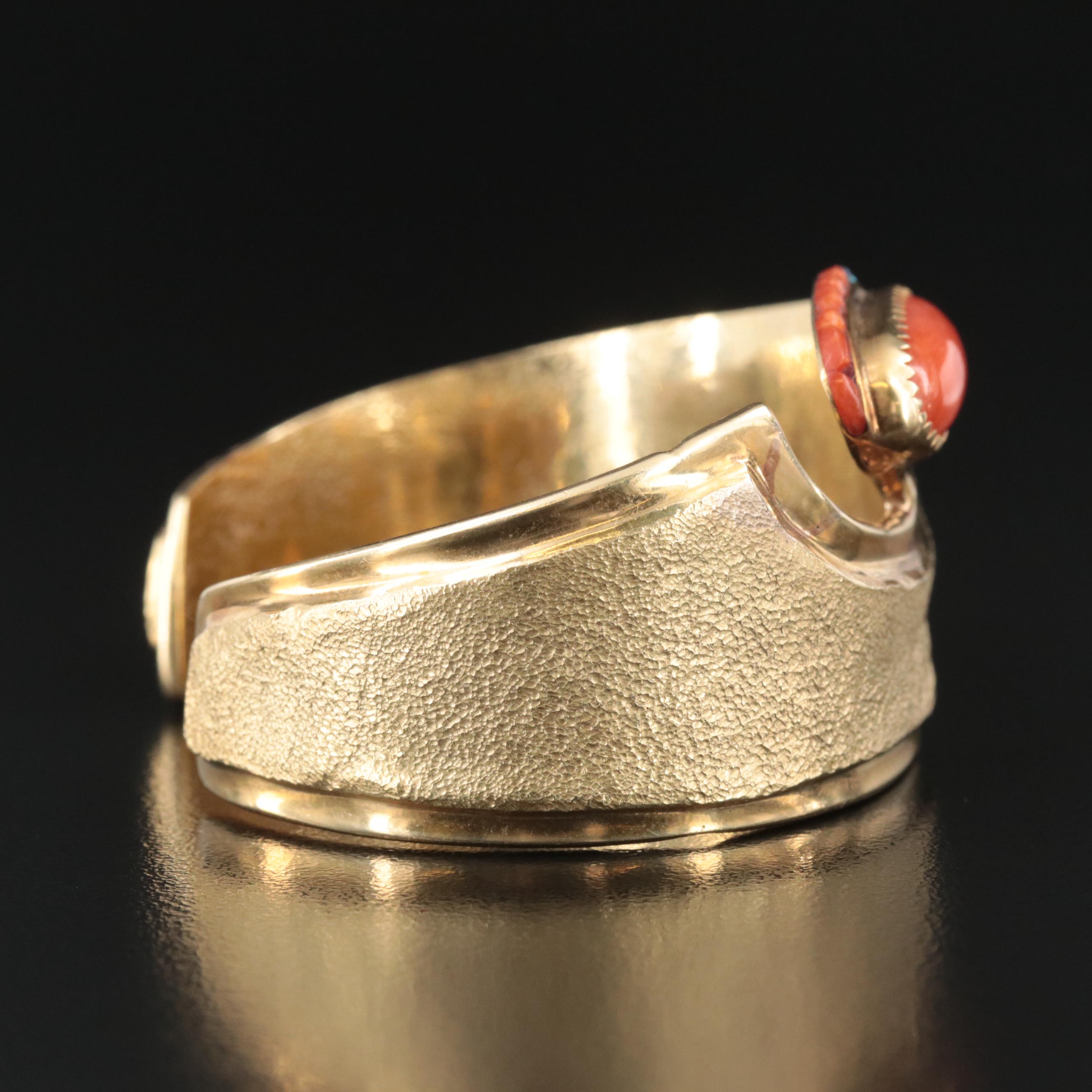 Ben Nighthorse Campbell Cheyenne 18K Coral, Lapis Lazuli and Turquoise Cuff