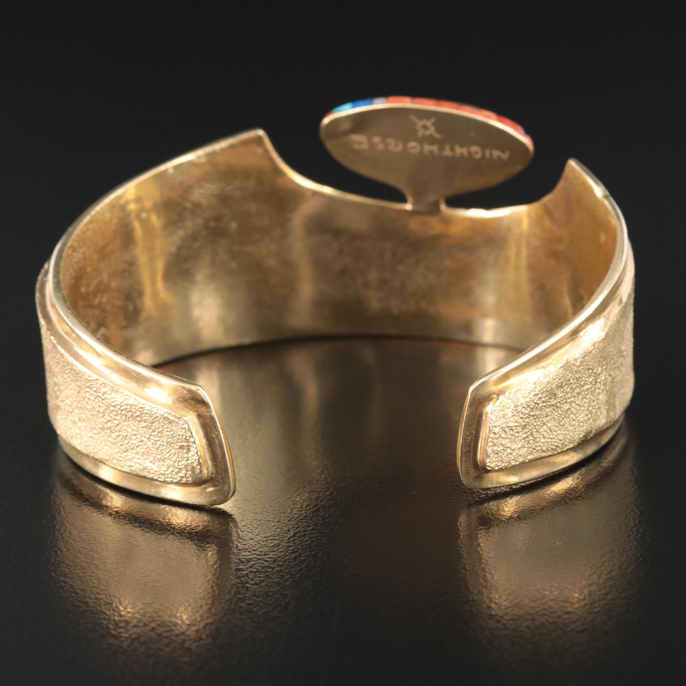 Ben Nighthorse Campbell Cheyenne 18K Coral, Lapis Lazuli and Turquoise Cuff