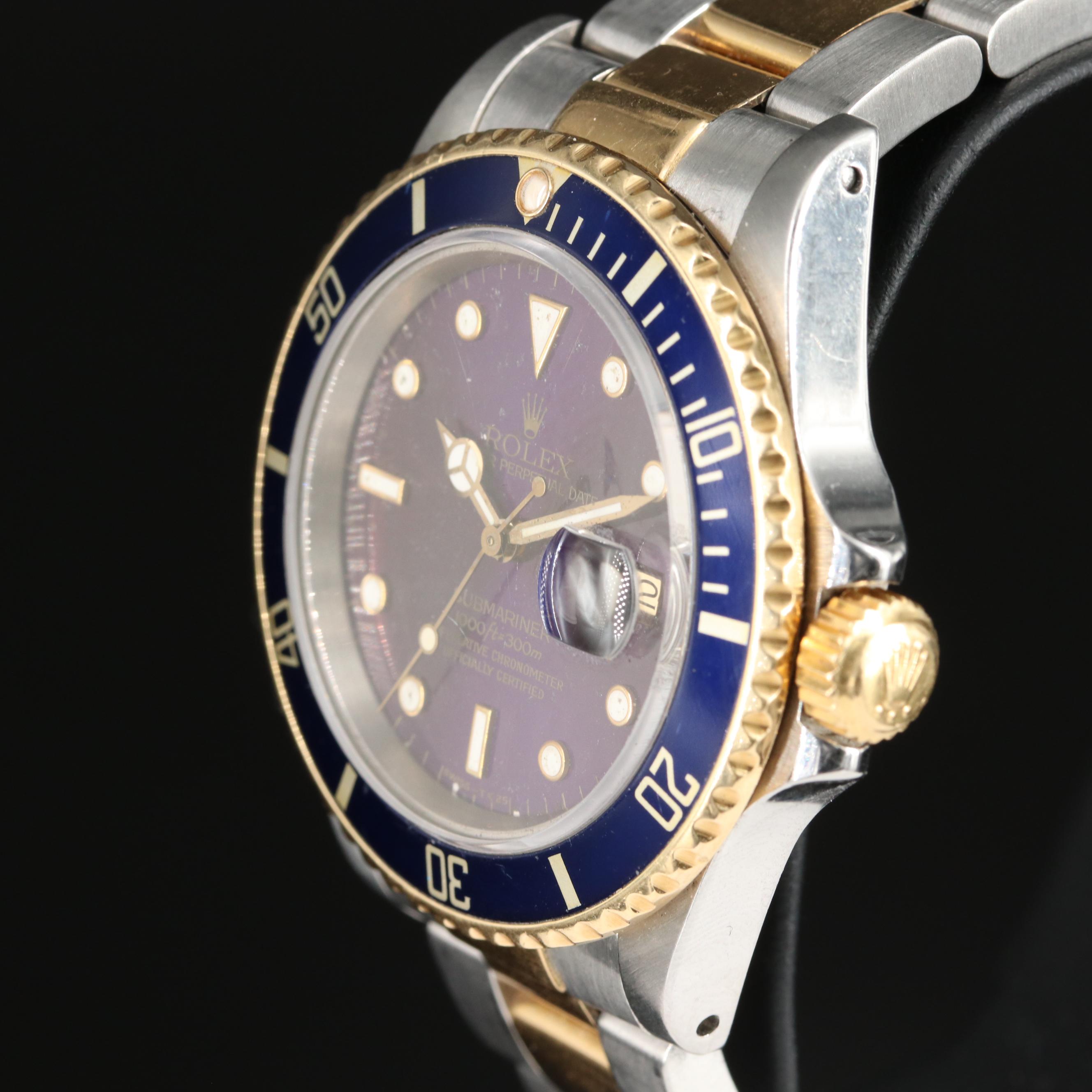 1986 Rolex Blue Dial Two-Tone Date Submariner Watch