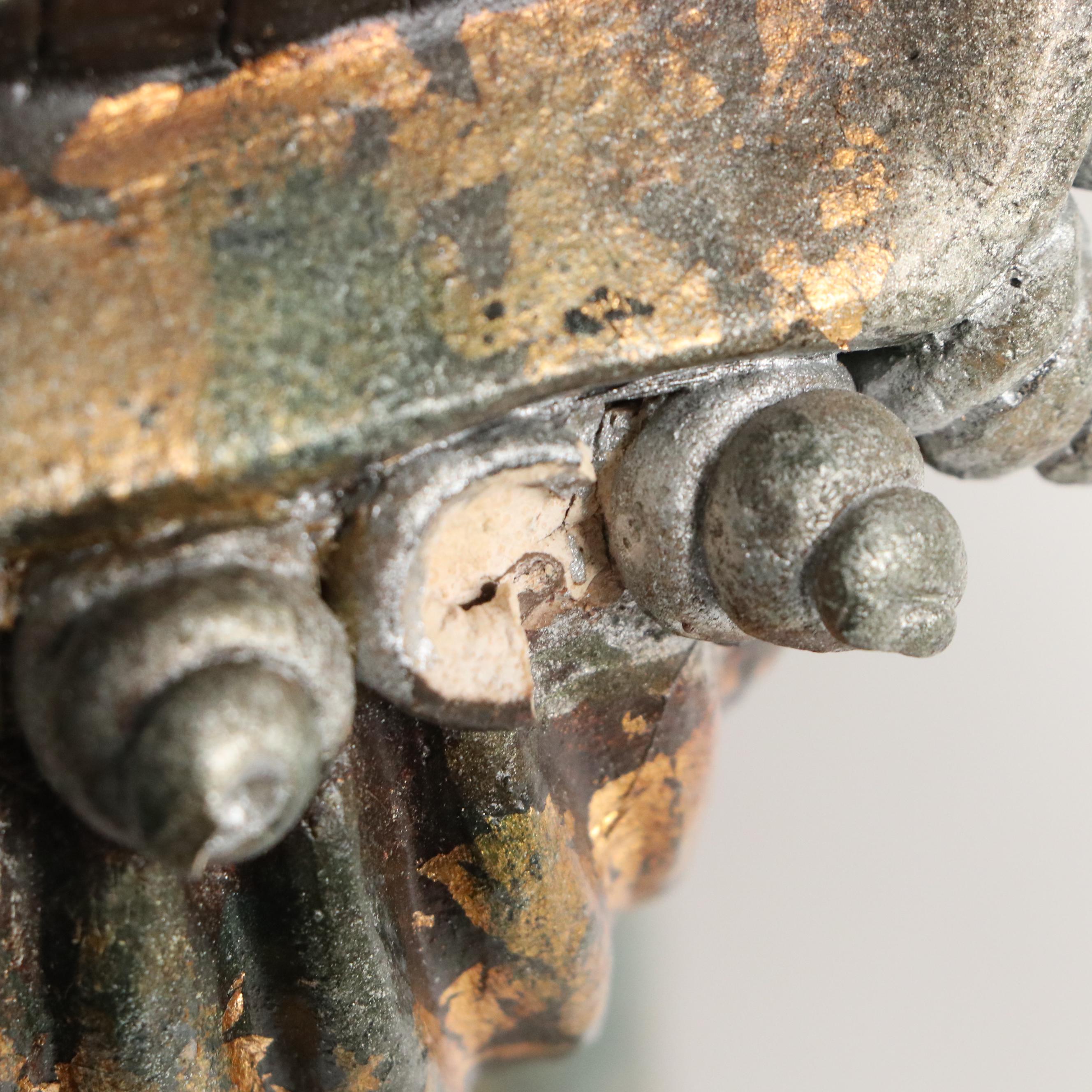 Cast Plaster Composite Guardian Lions Pair With Cub