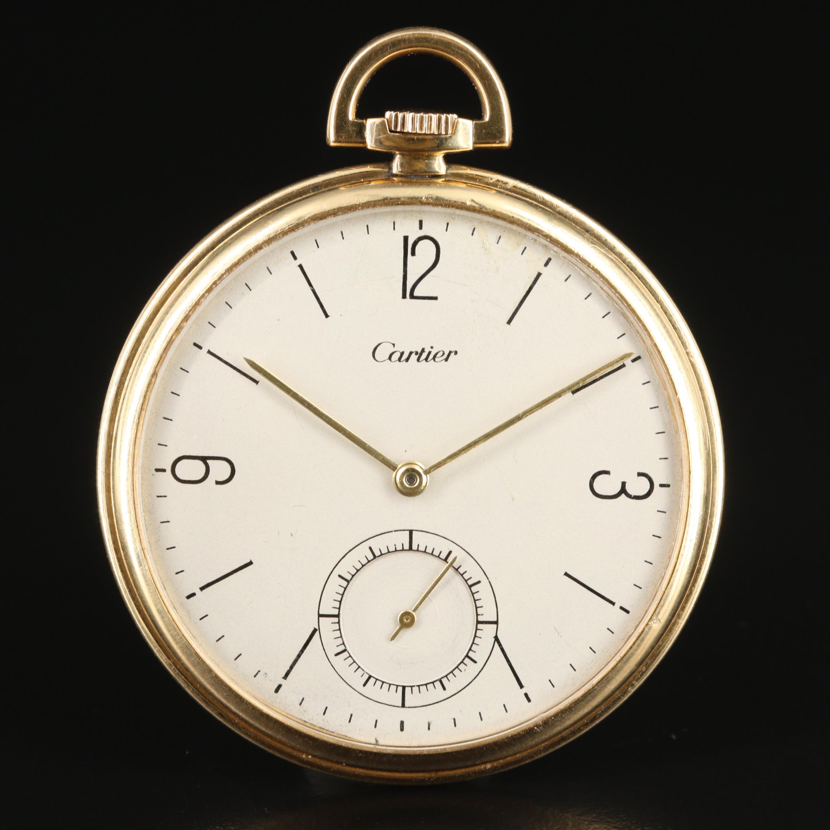 Vintage Cartier 18K Pocket Watch with IWC Movement