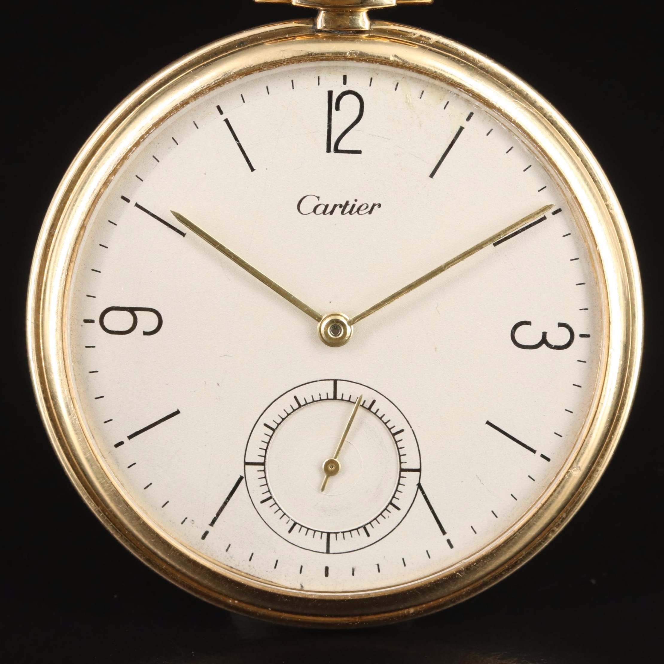 Vintage Cartier 18K Pocket Watch with IWC Movement