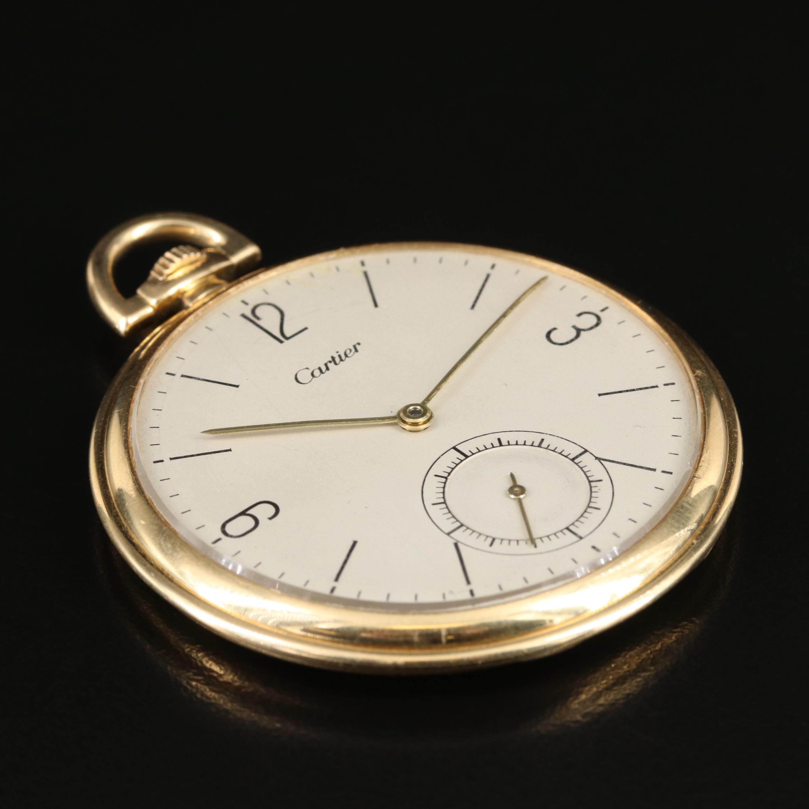 Vintage Cartier 18K Pocket Watch with IWC Movement