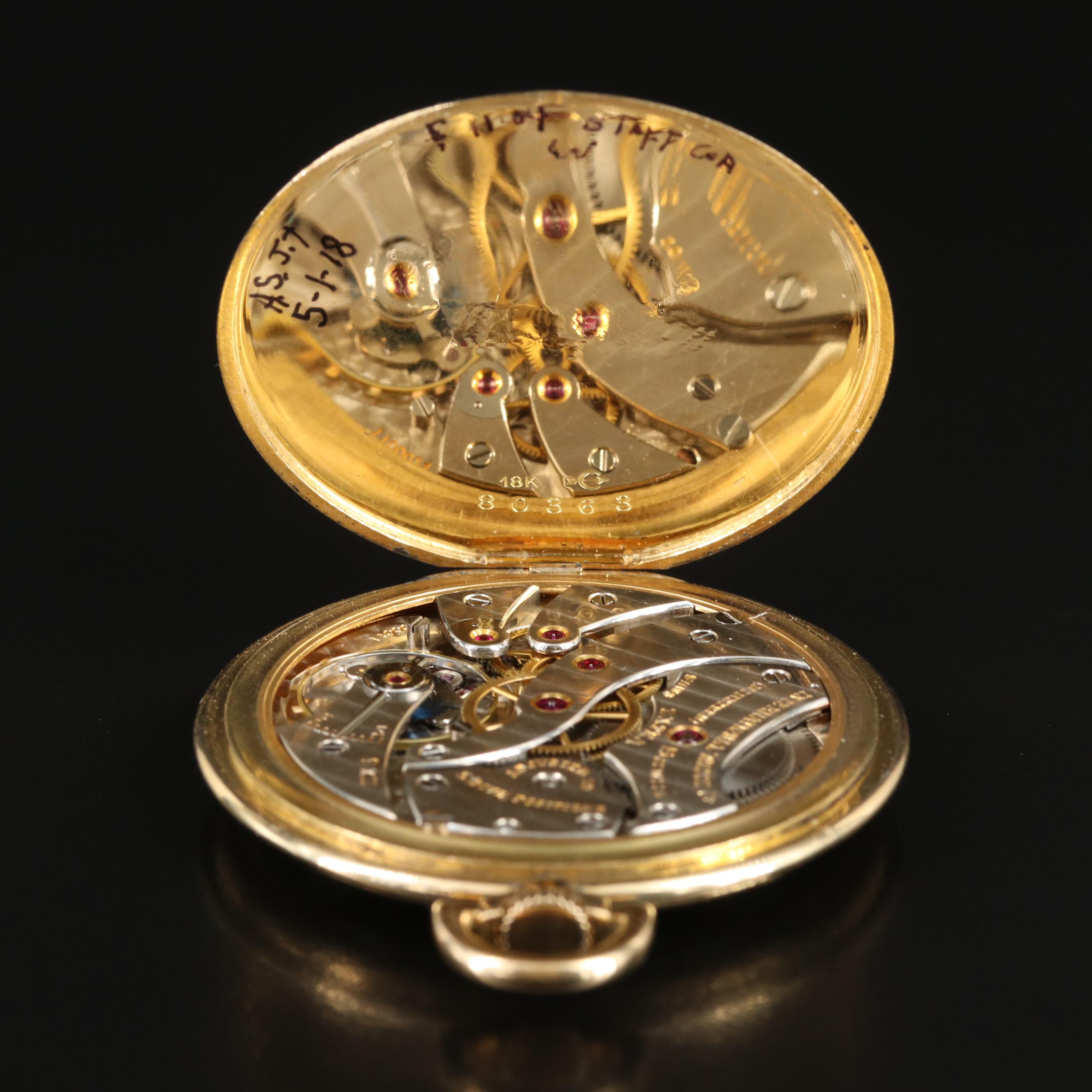 Vintage Cartier 18K Pocket Watch with IWC Movement