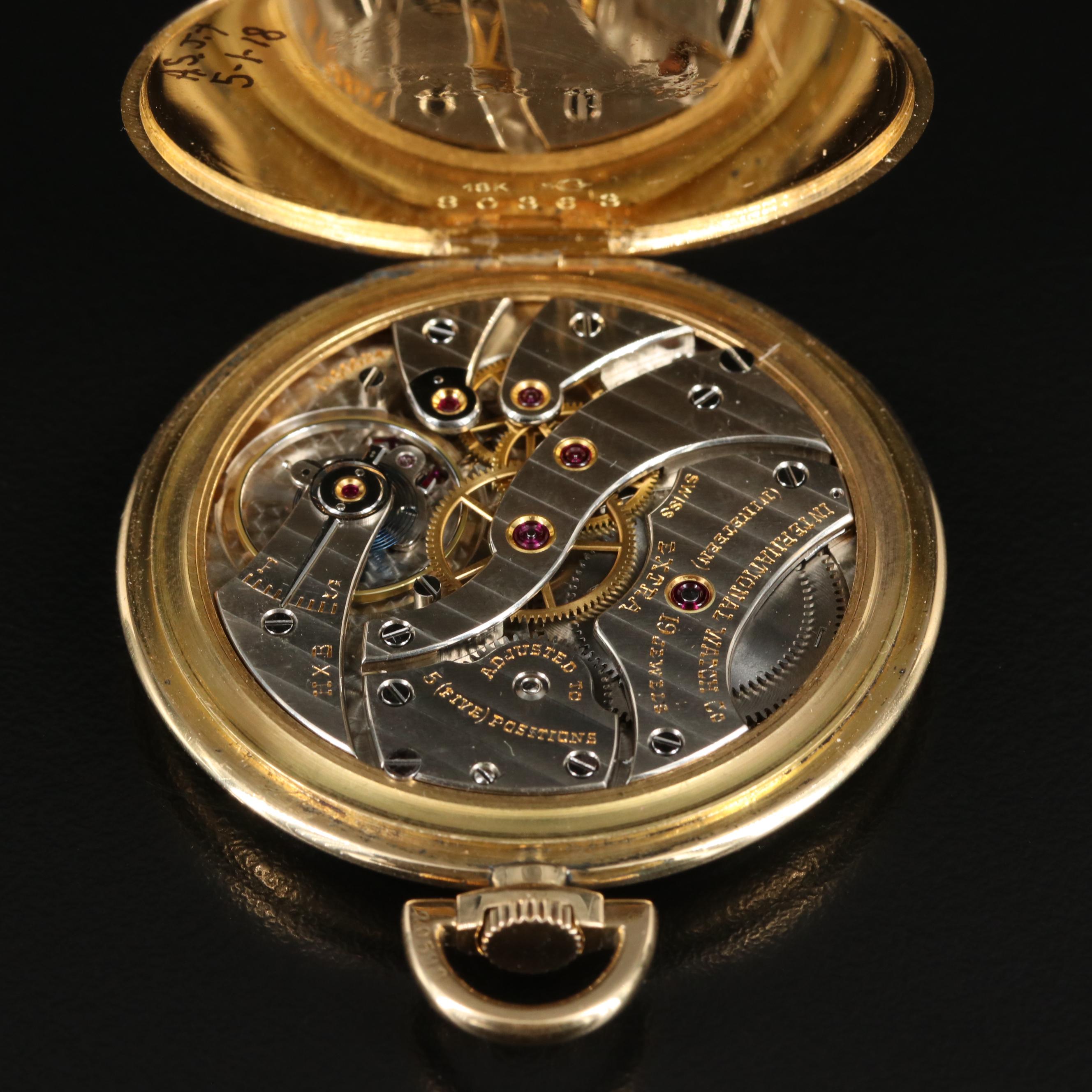 Vintage Cartier 18K Pocket Watch with IWC Movement