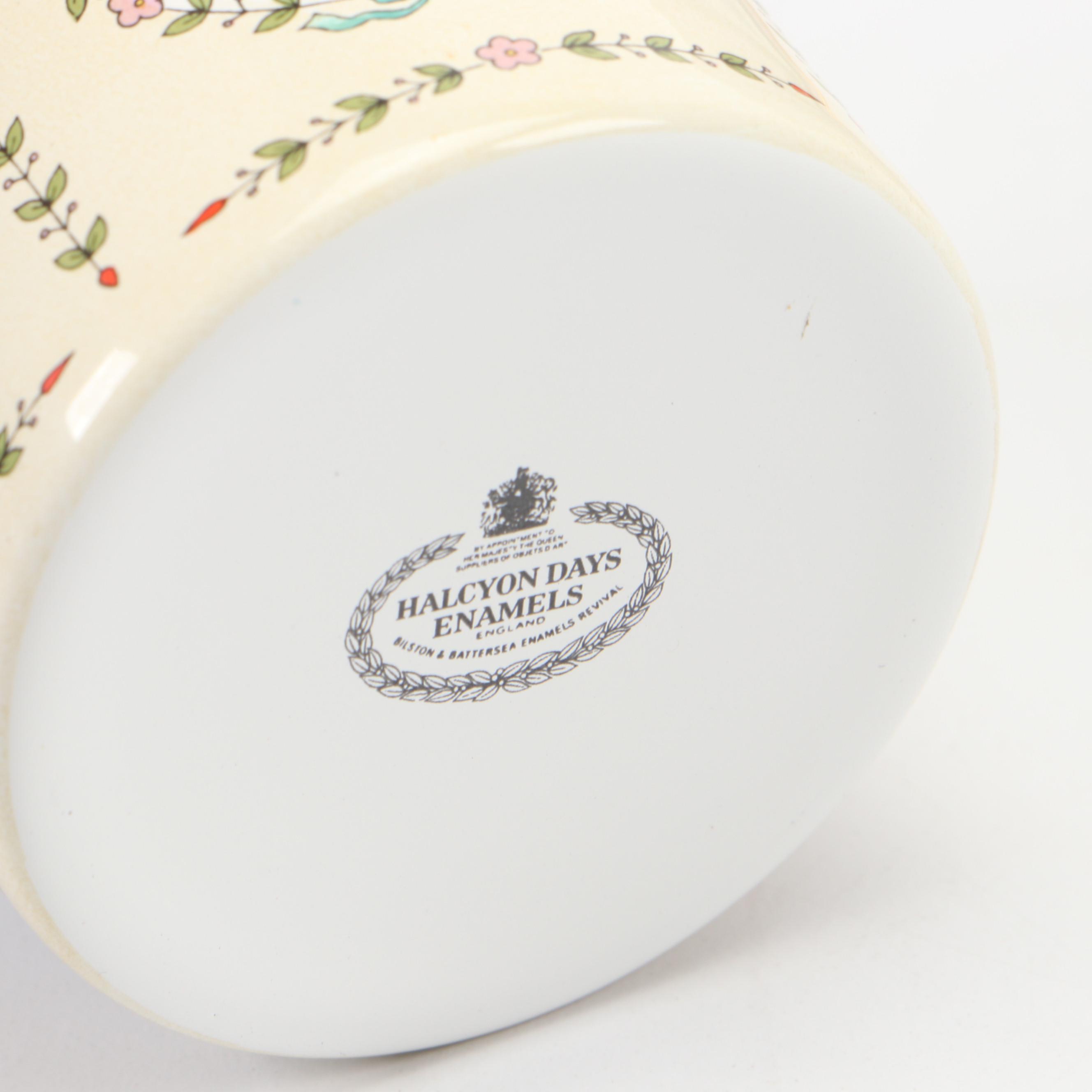 Halcyon Days Porcelain and Enamel Vases, Late 20th Century