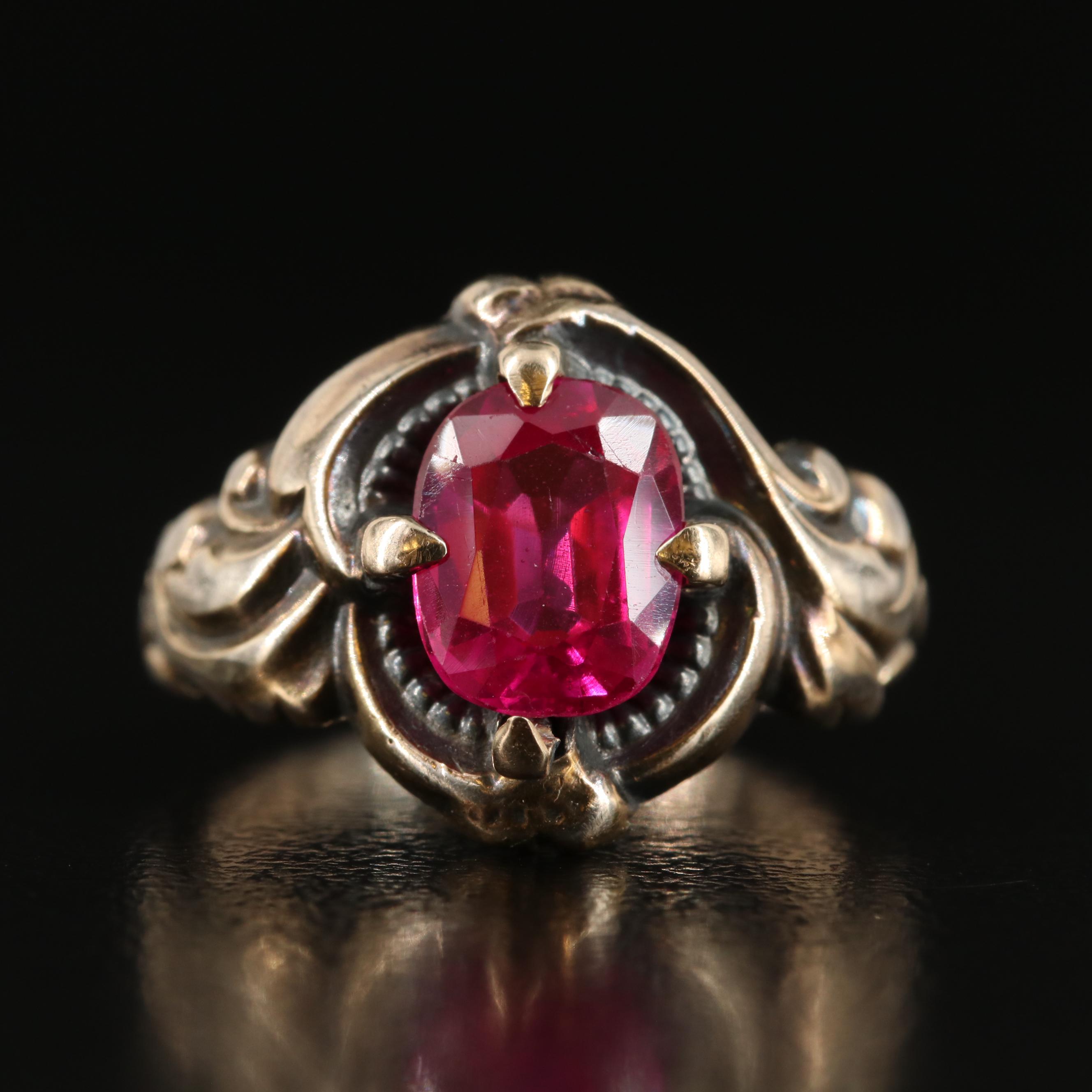 Antique Art Nouveau Ruby Ring