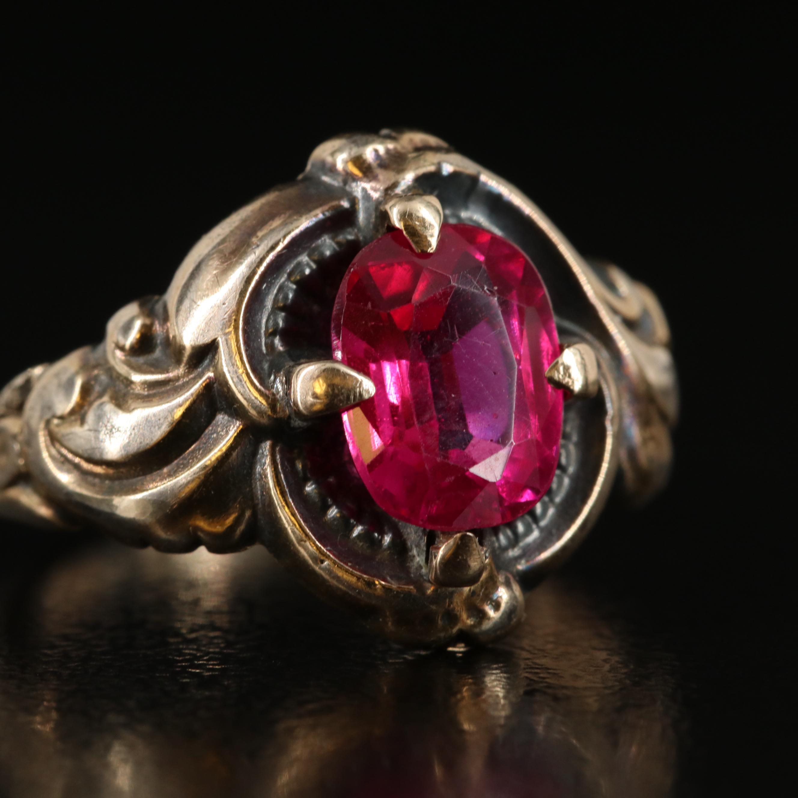 Antique Art Nouveau Ruby Ring