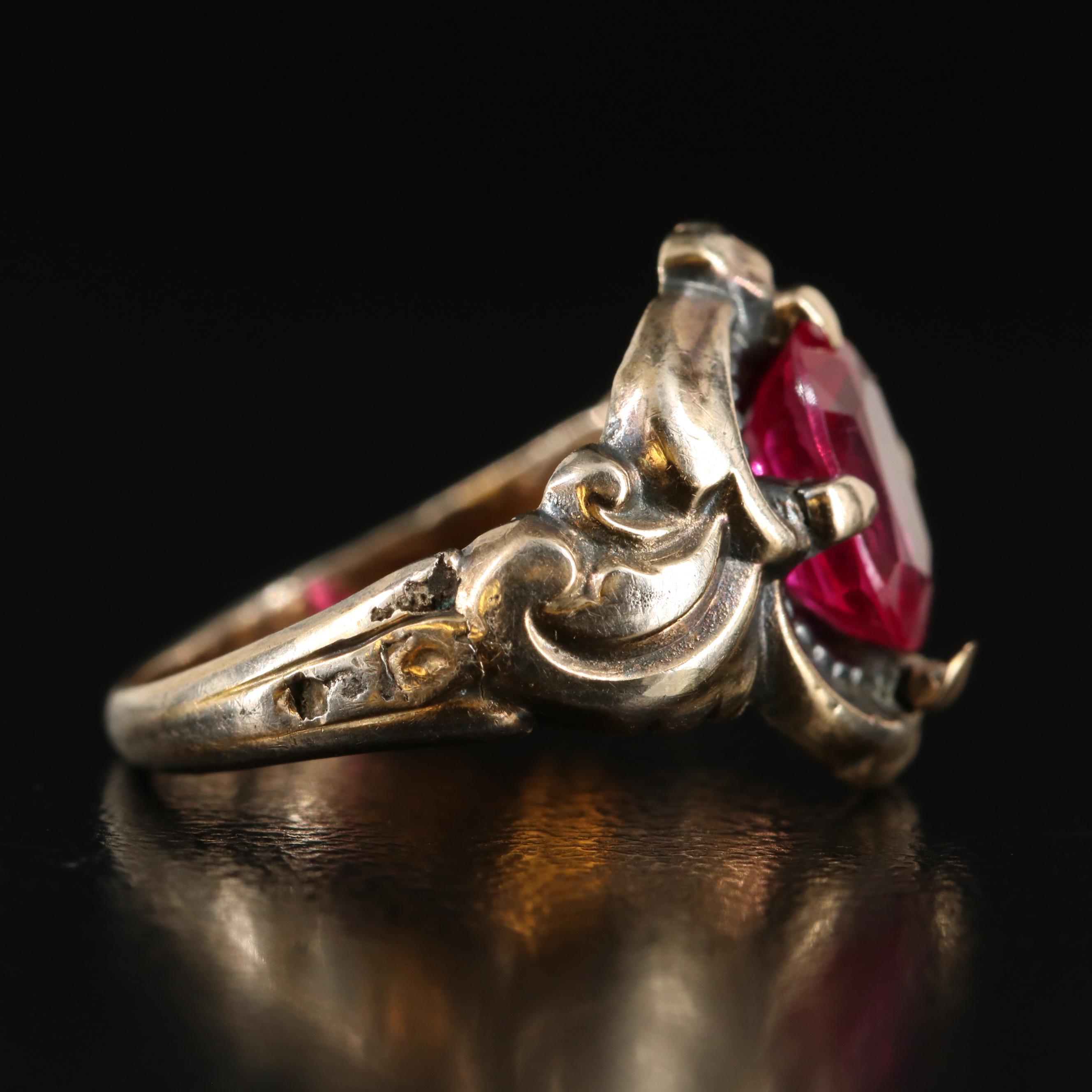 Antique Art Nouveau Ruby Ring
