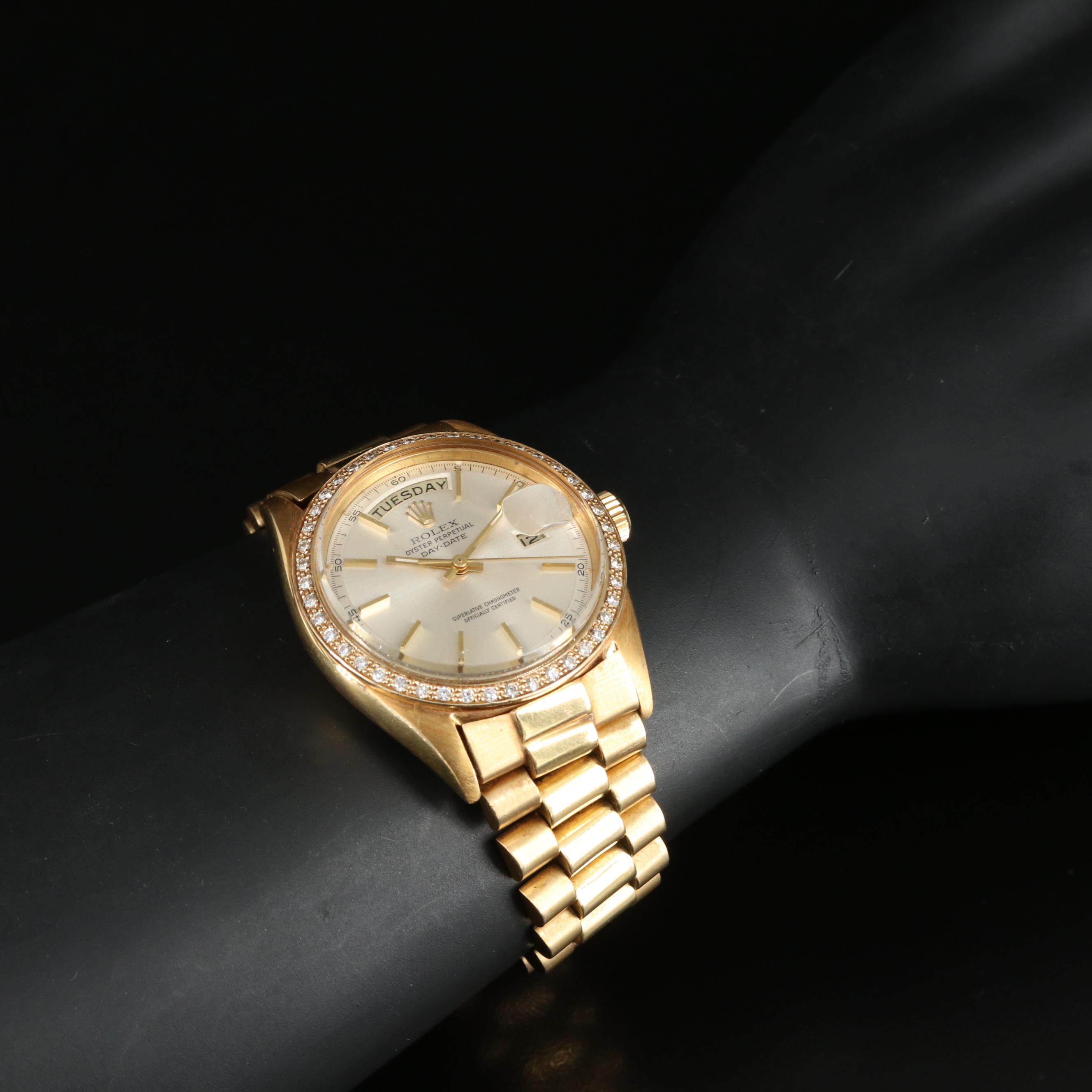 1959 Rolex Custom Diamond Bezel Day-Date Watch