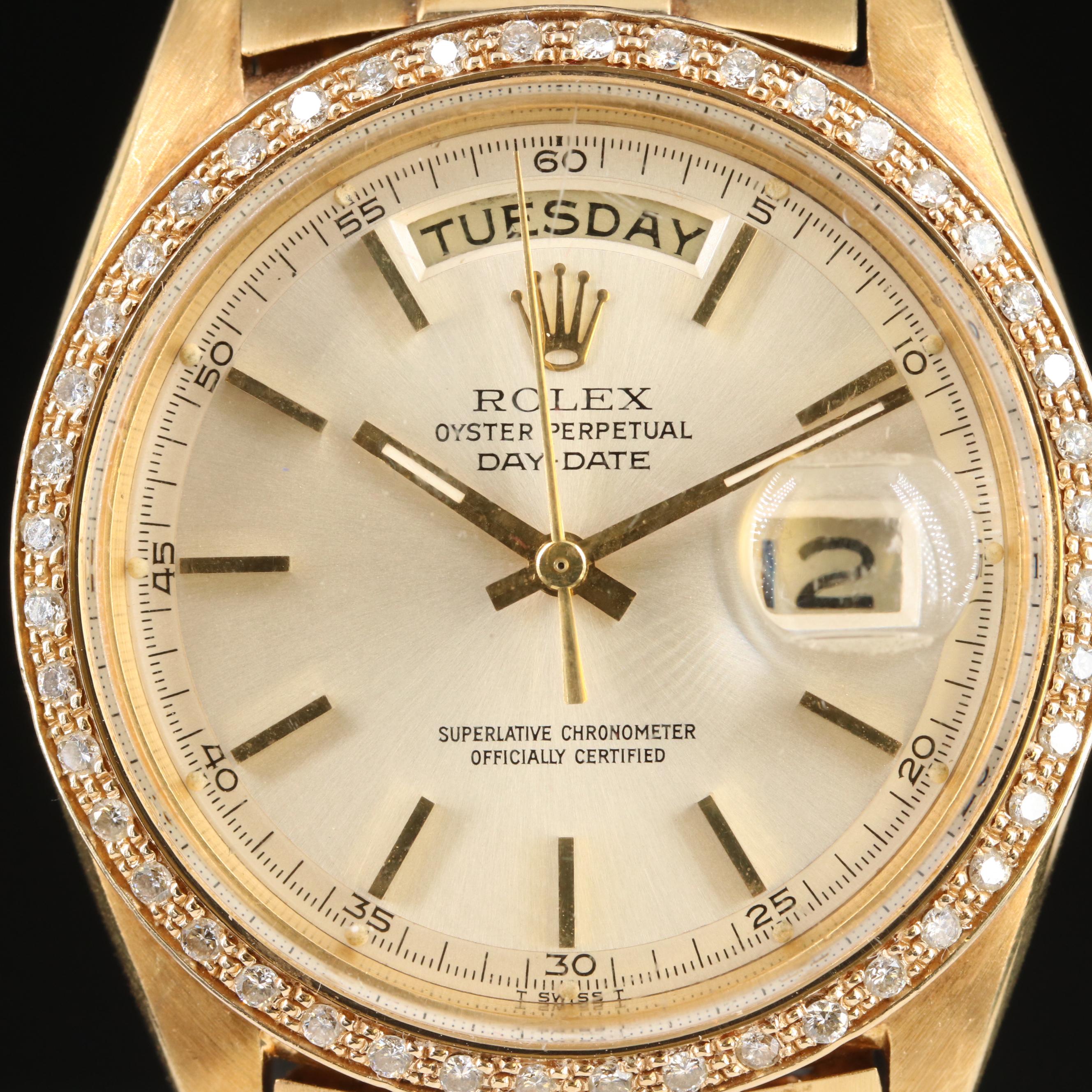1959 Rolex Custom Diamond Bezel Day-Date Watch