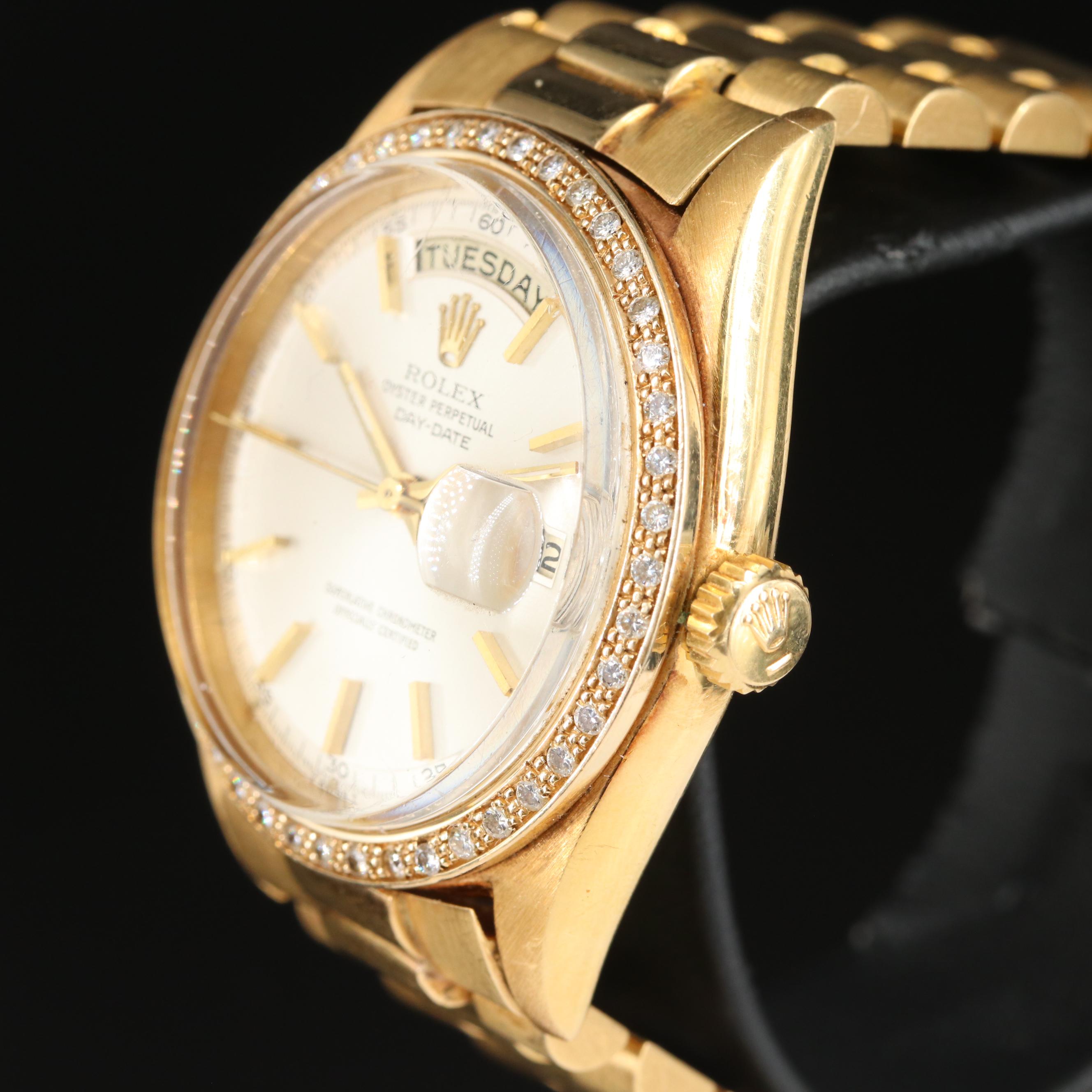 1959 Rolex Custom Diamond Bezel Day-Date Watch