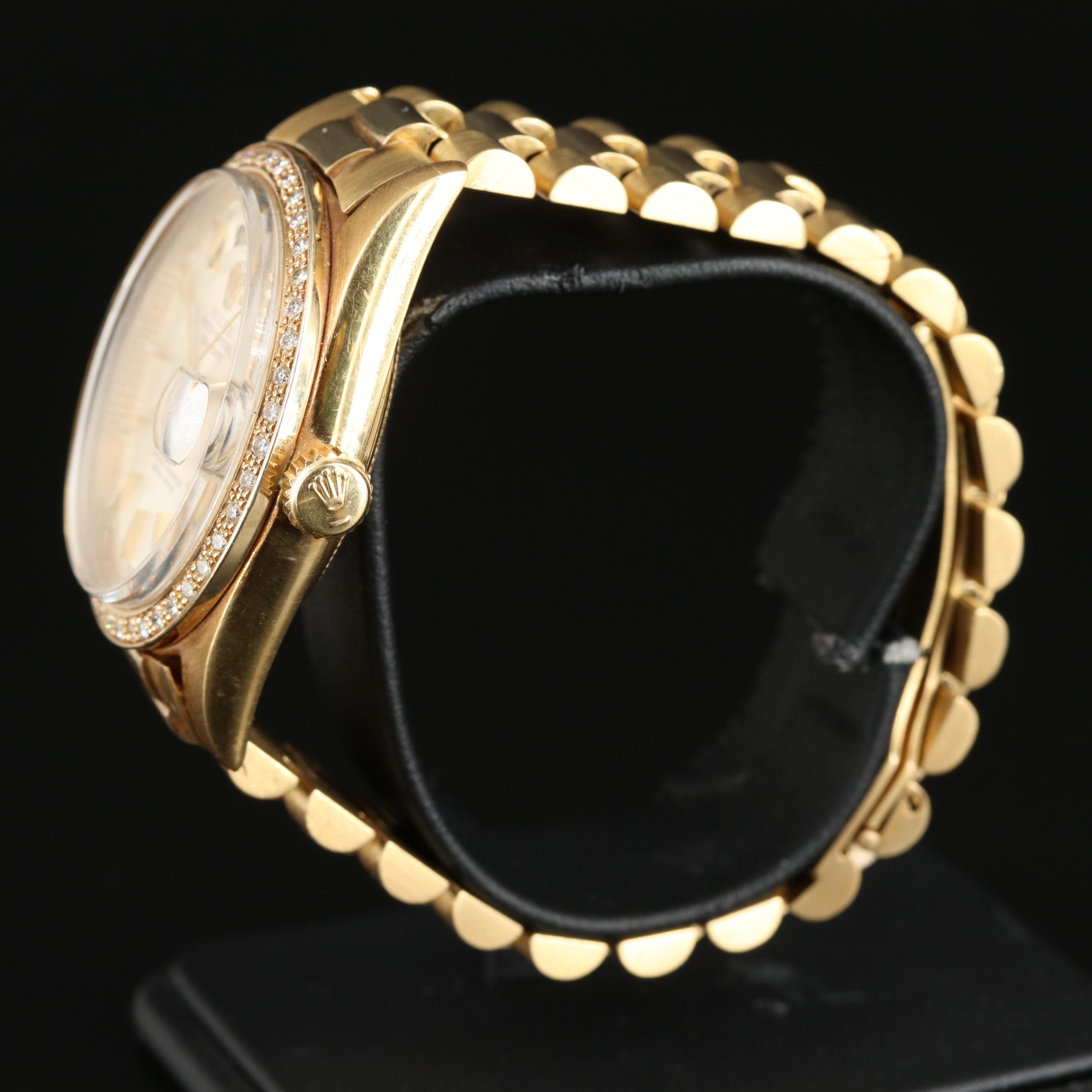 1959 Rolex Custom Diamond Bezel Day-Date Watch