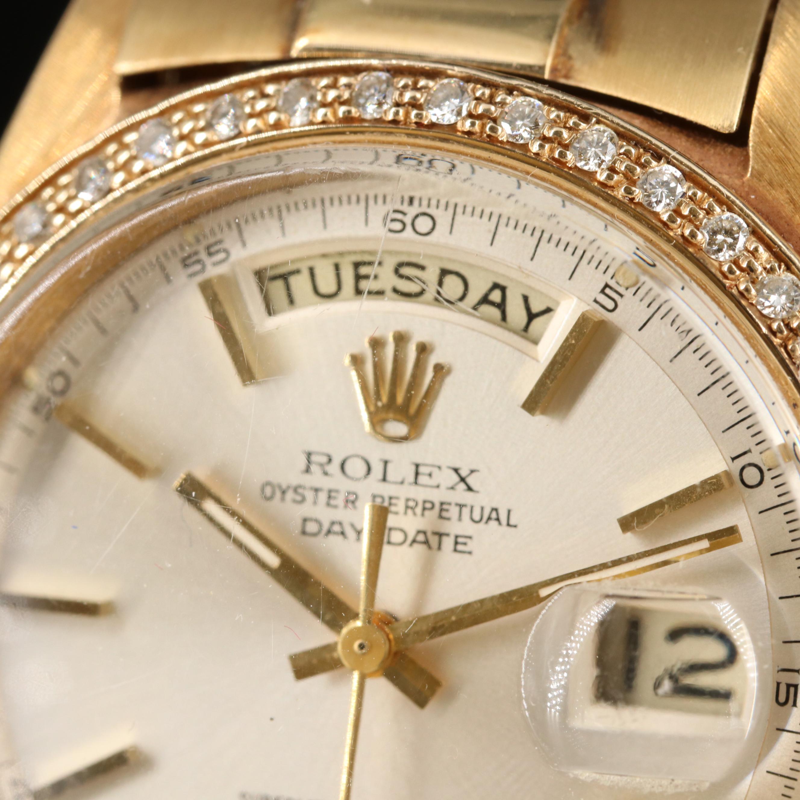 1959 Rolex Custom Diamond Bezel Day-Date Watch