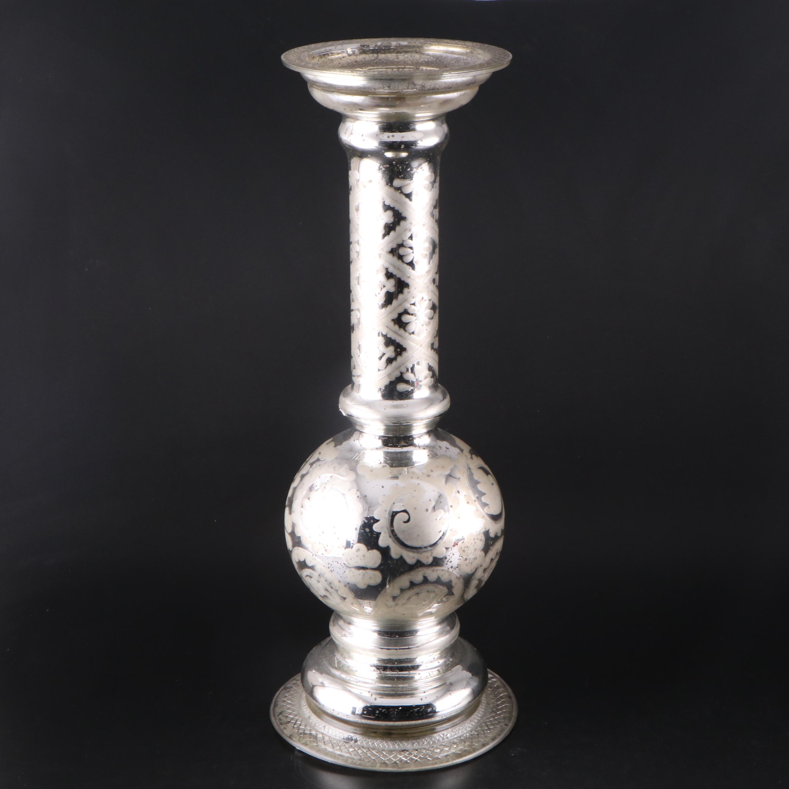 Filigree Motif Mirrored Candle Holders