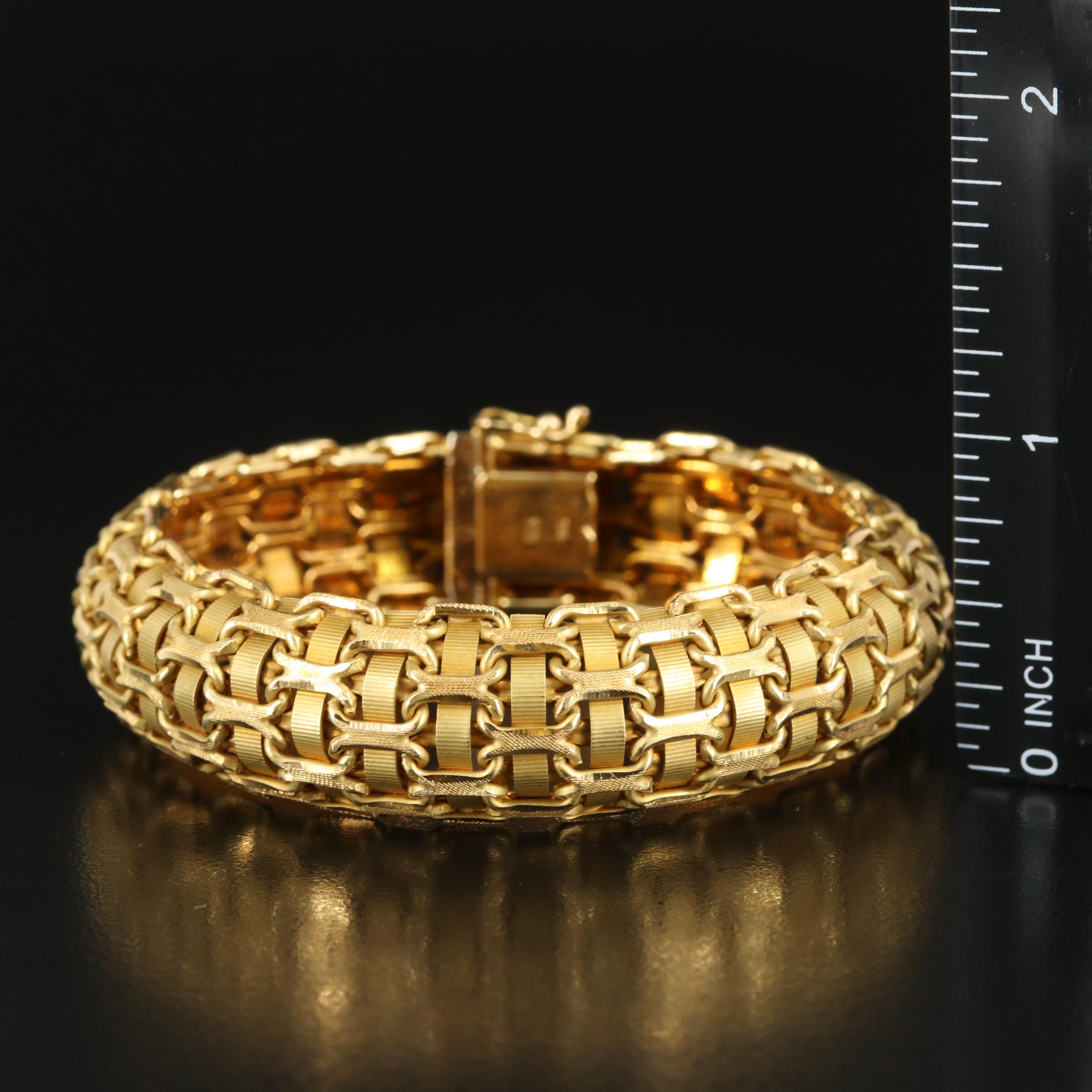 Italian 18K Bismark and Grosgrain Ribbon Bracelet