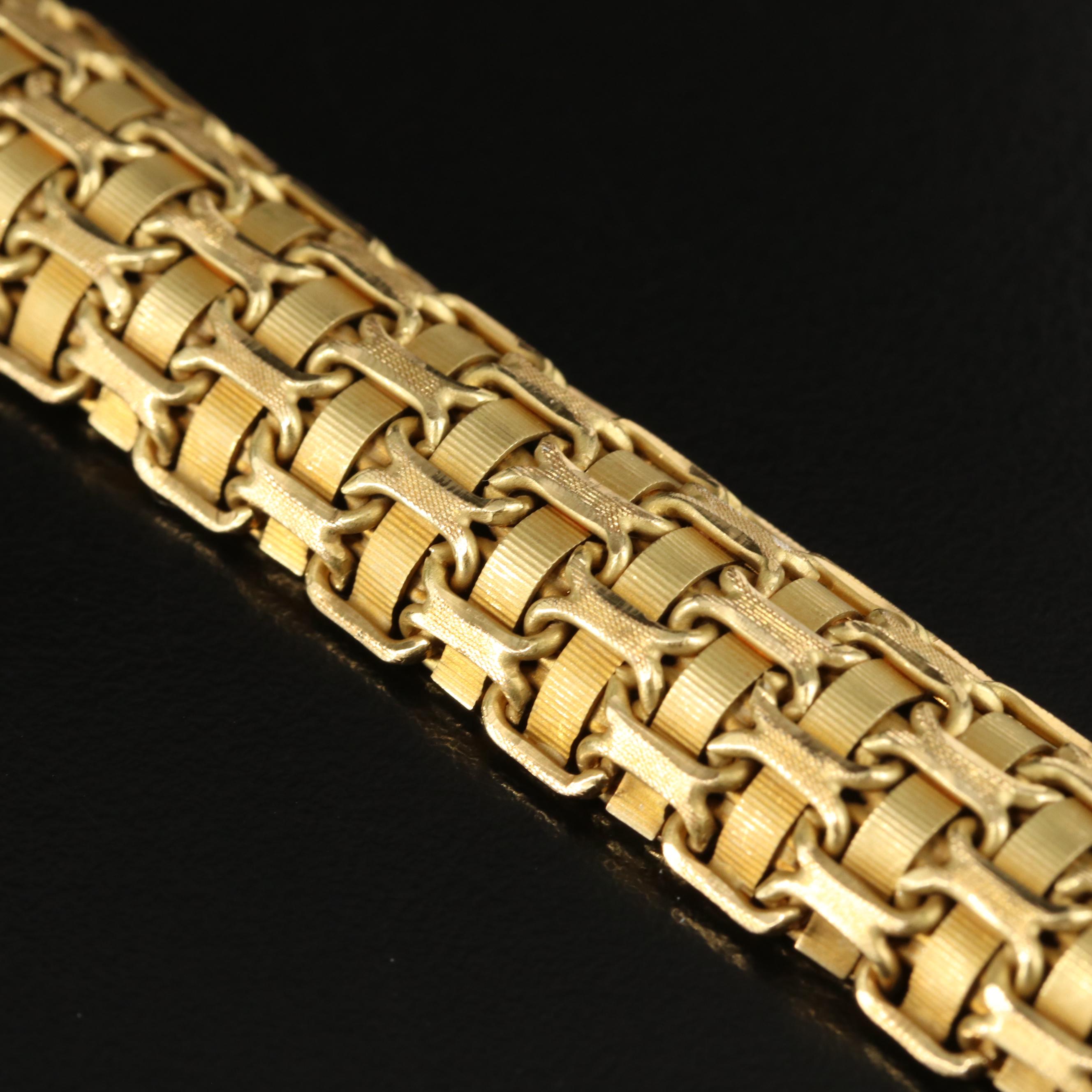 Italian 18K Bismark and Grosgrain Ribbon Bracelet