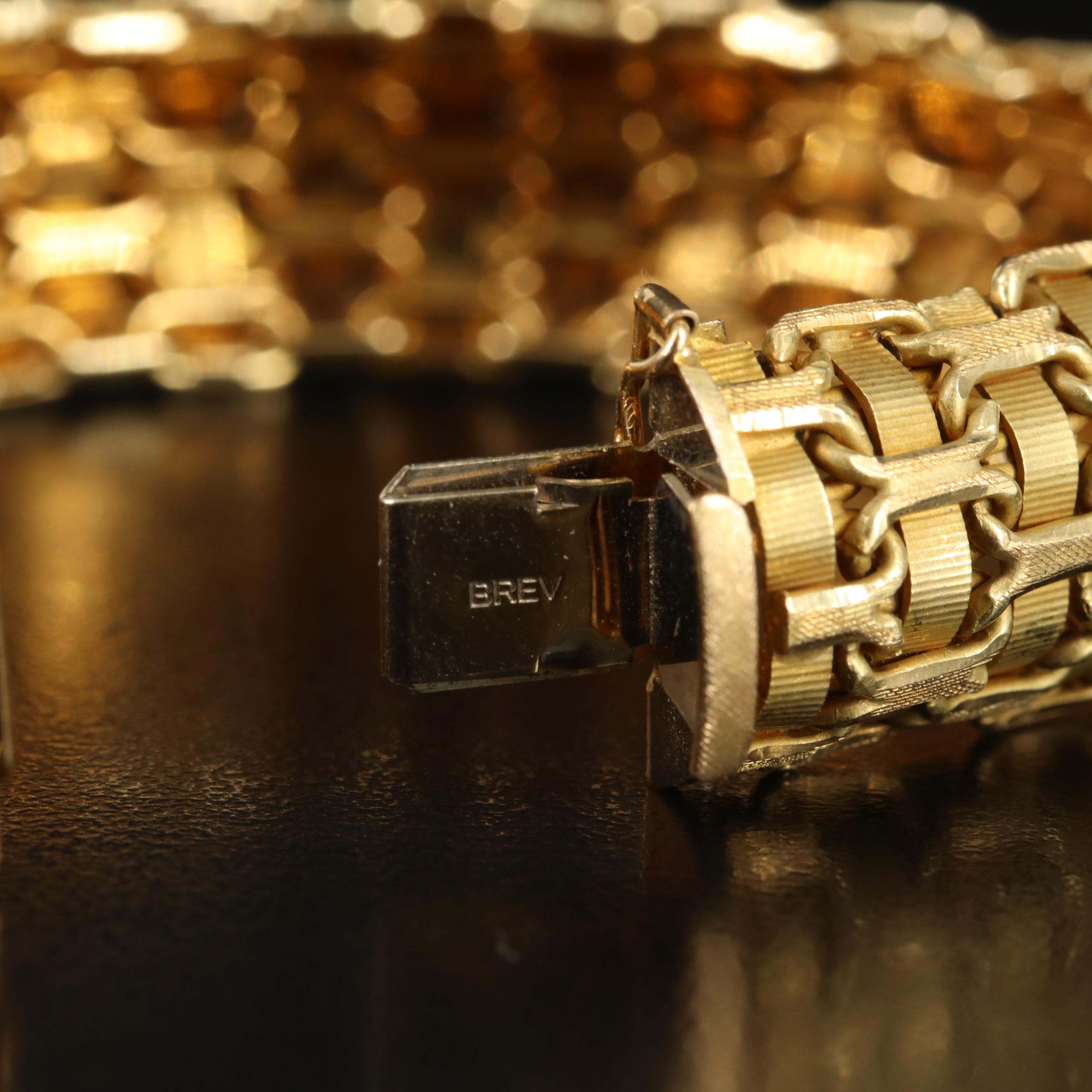 Italian 18K Bismark and Grosgrain Ribbon Bracelet