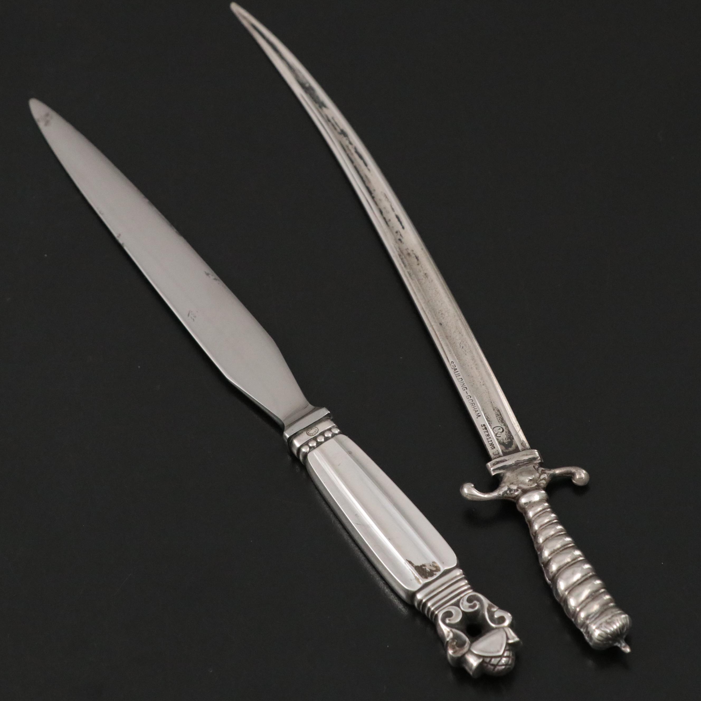 Sterling Silver Letter Openers with Sterling and Silver Boxes and Mineral