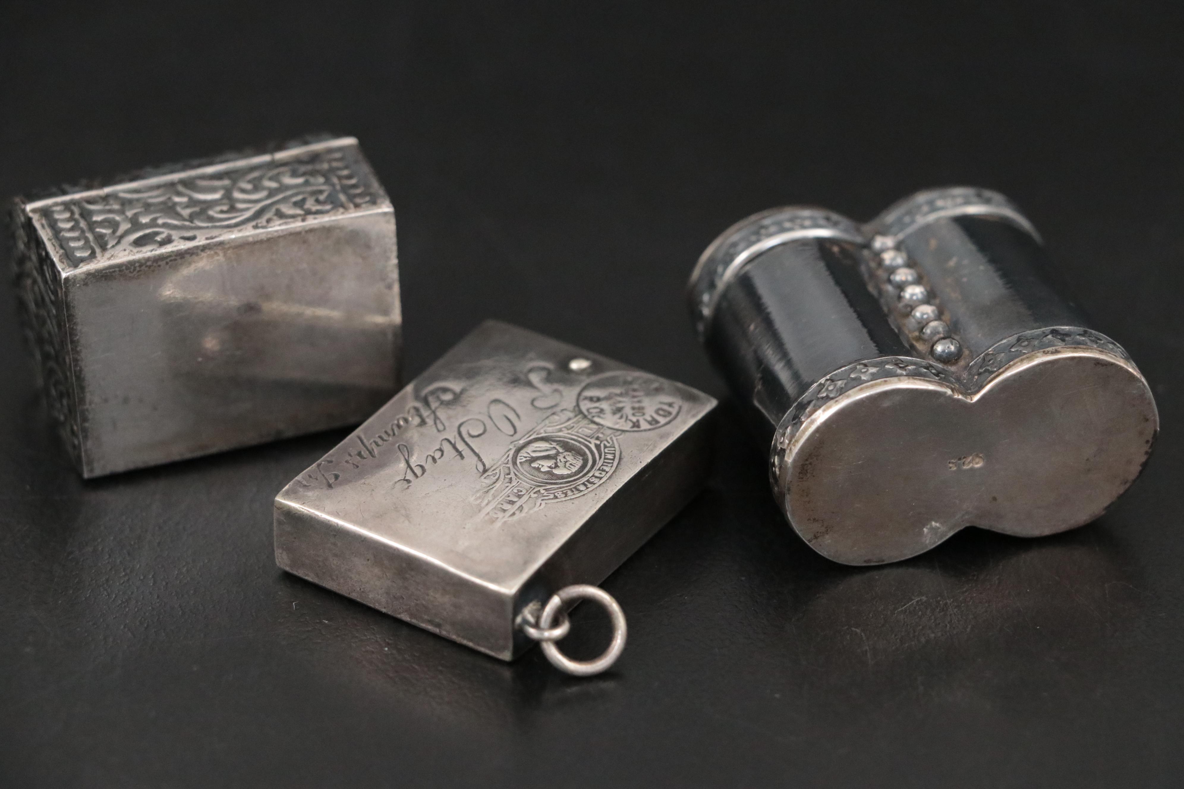 Sterling Silver Letter Openers with Sterling and Silver Boxes and Mineral