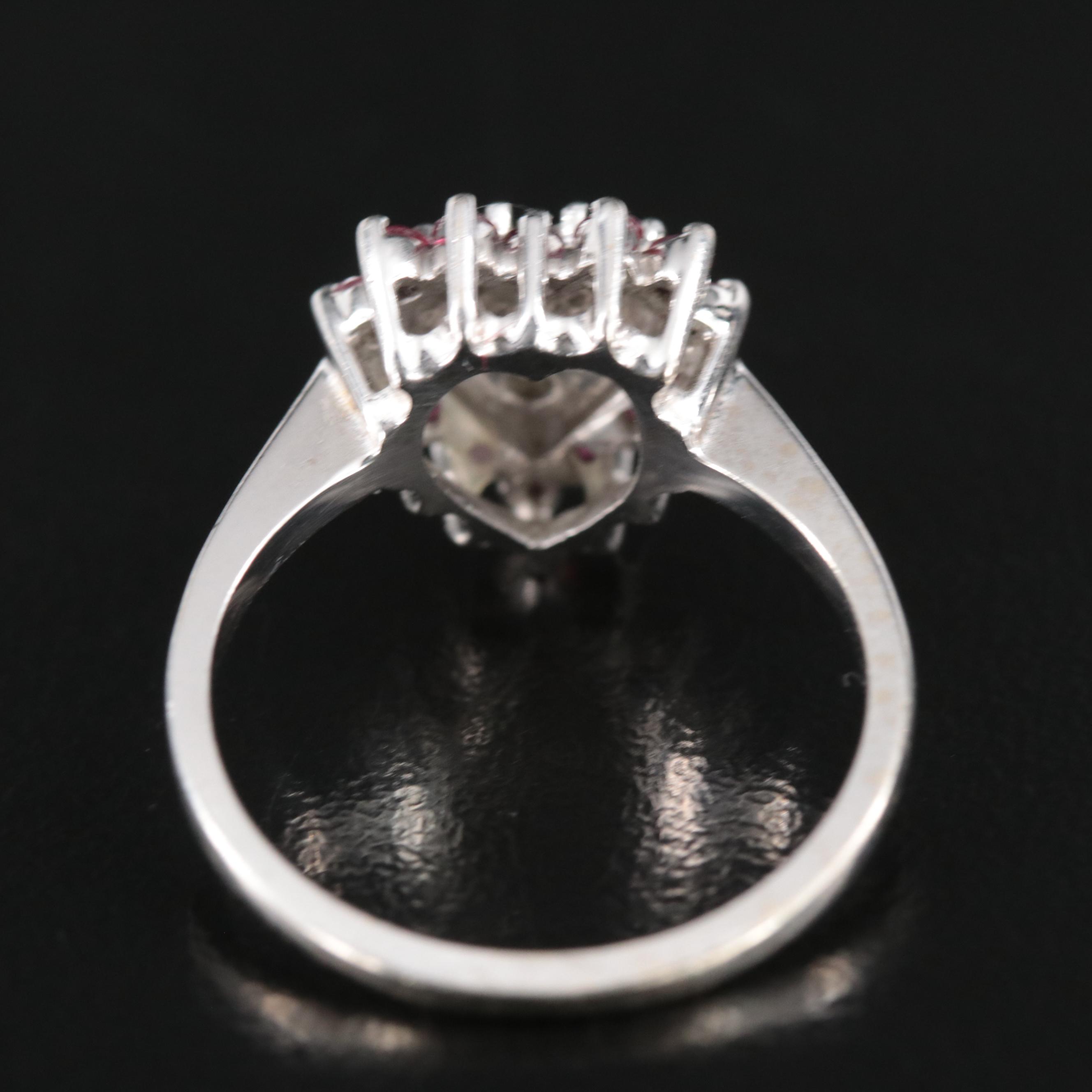 14K Diamond and Ruby Heart Ring