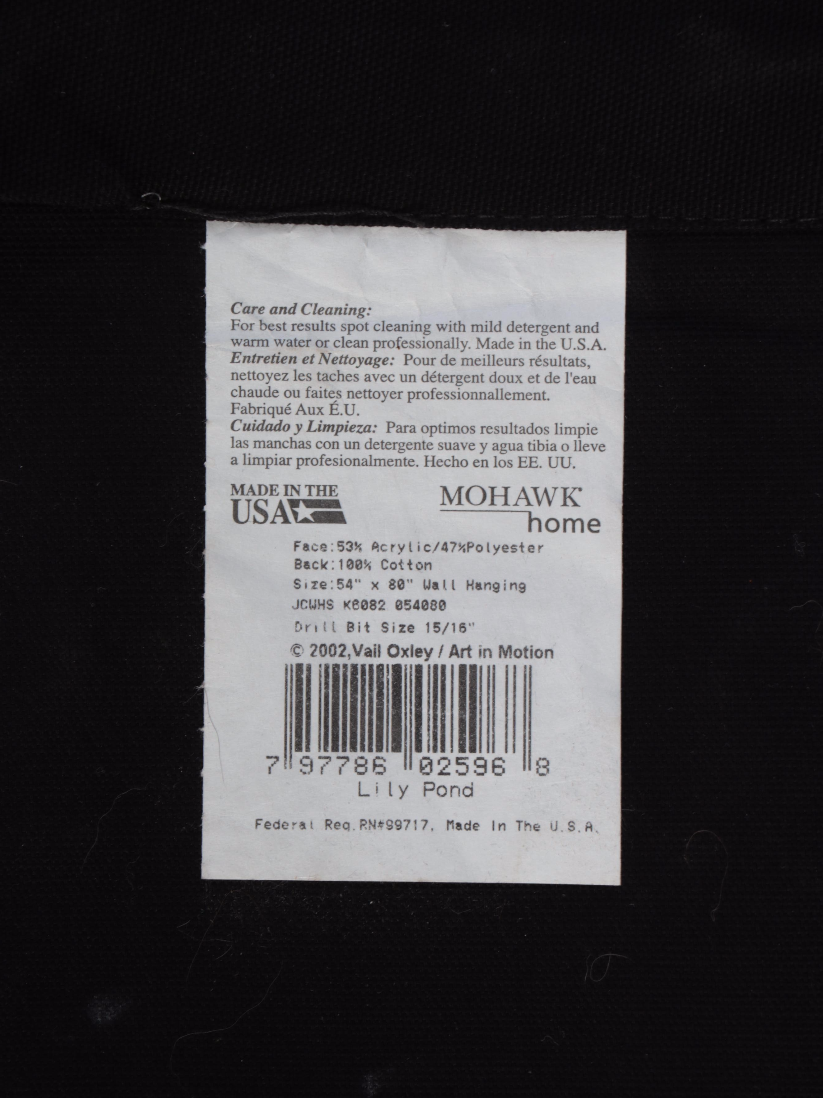 Vail Oxley for Mohawk Home "Lily Pond" Acrylic and Polyester Wall Tapestry