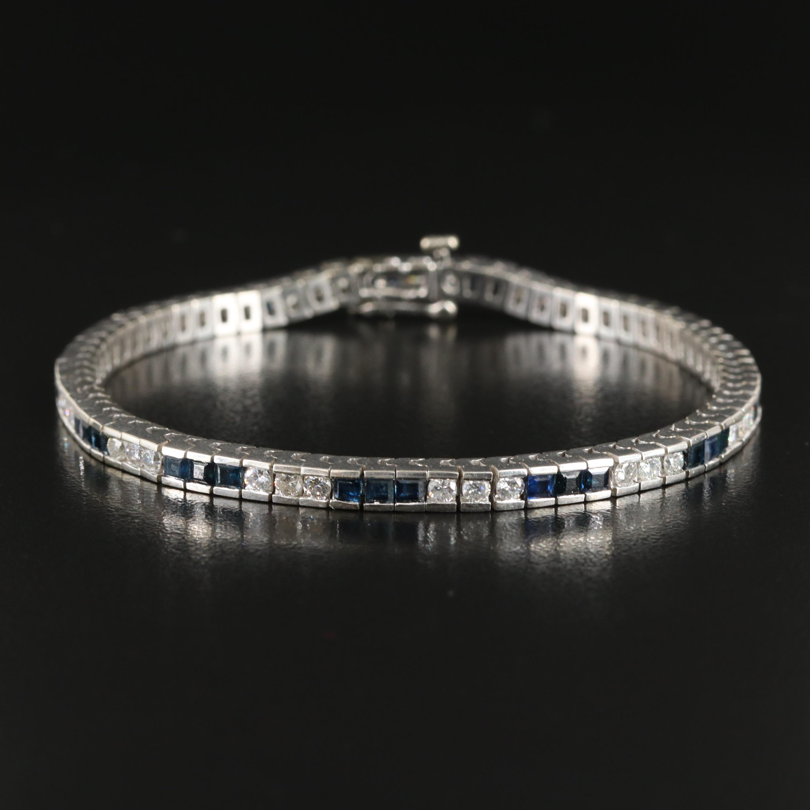 14K 2.28 CTW Diamond and Sapphire Bracelet