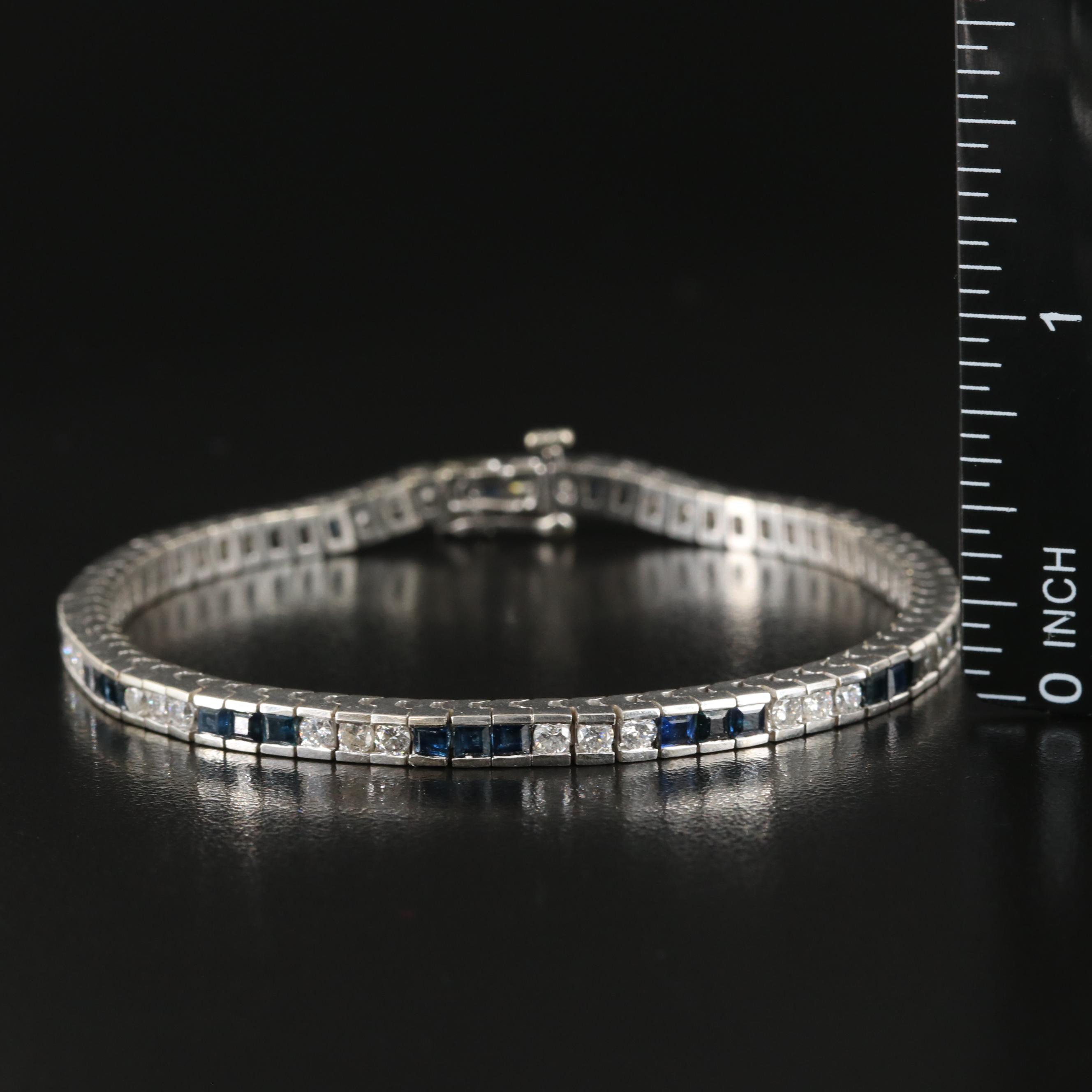 14K 2.28 CTW Diamond and Sapphire Bracelet