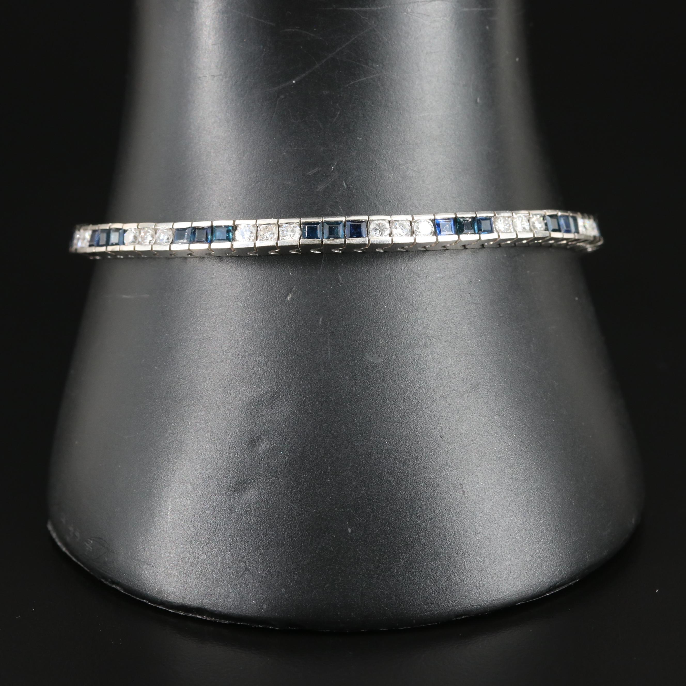 14K 2.28 CTW Diamond and Sapphire Bracelet