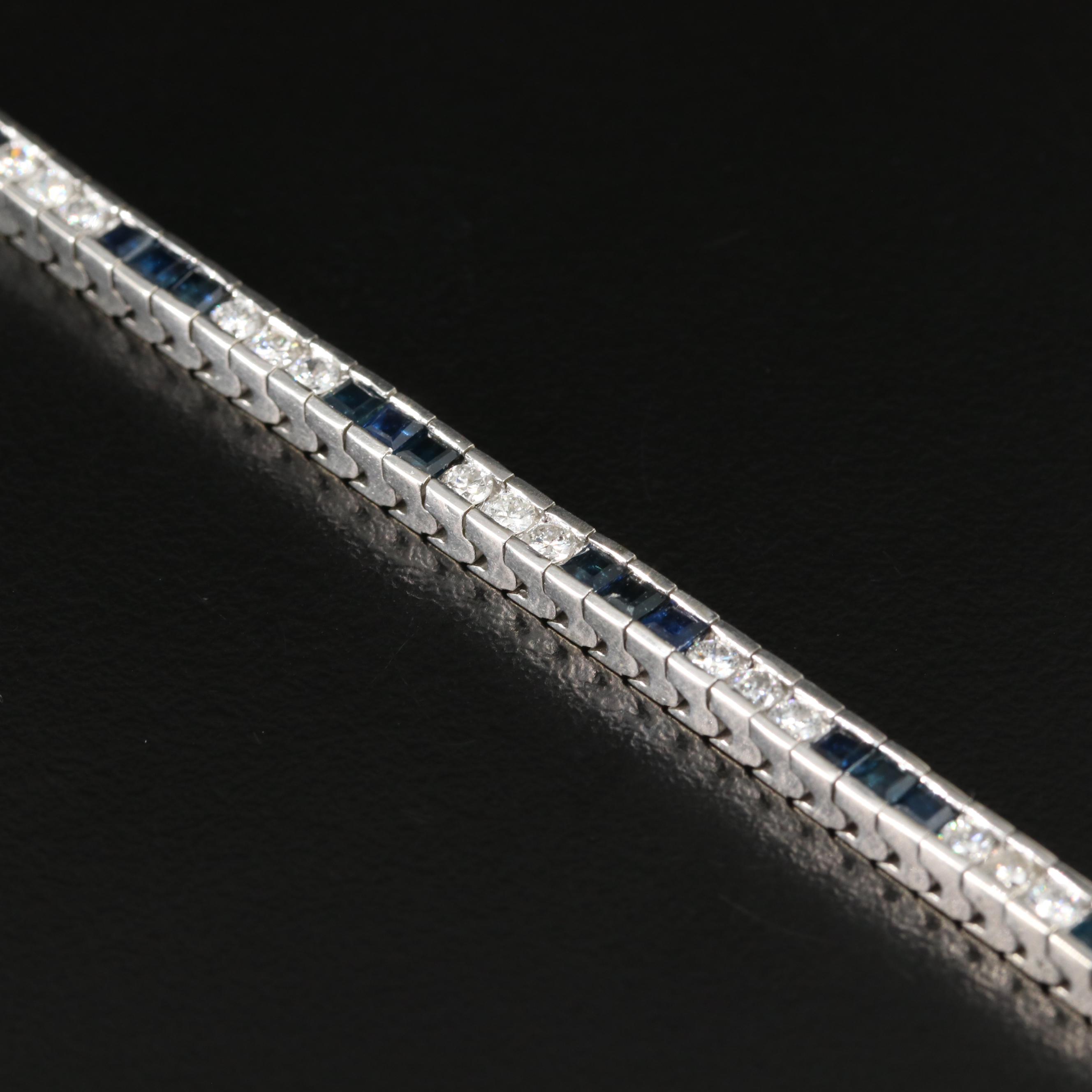 14K 2.28 CTW Diamond and Sapphire Bracelet