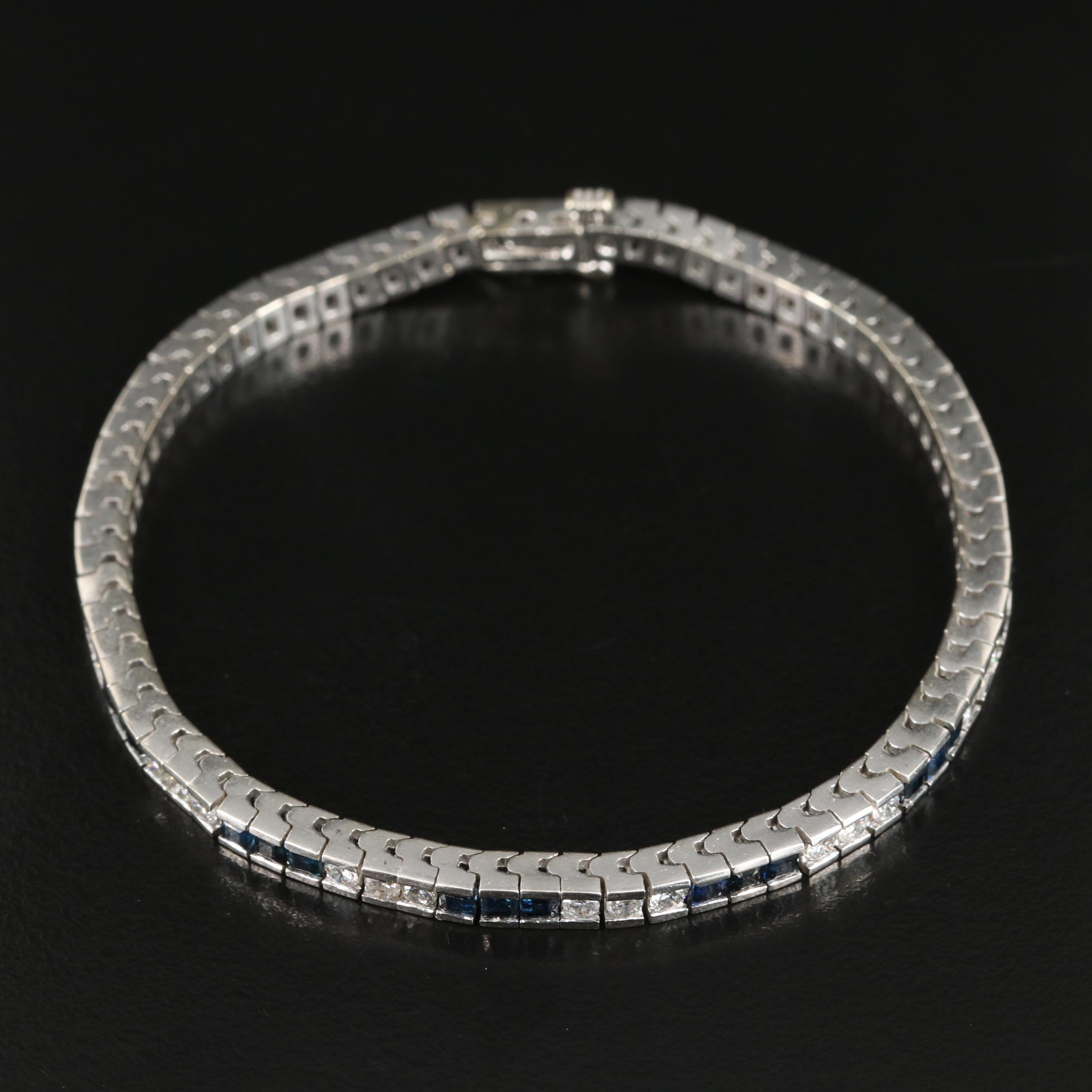 14K 2.28 CTW Diamond and Sapphire Bracelet