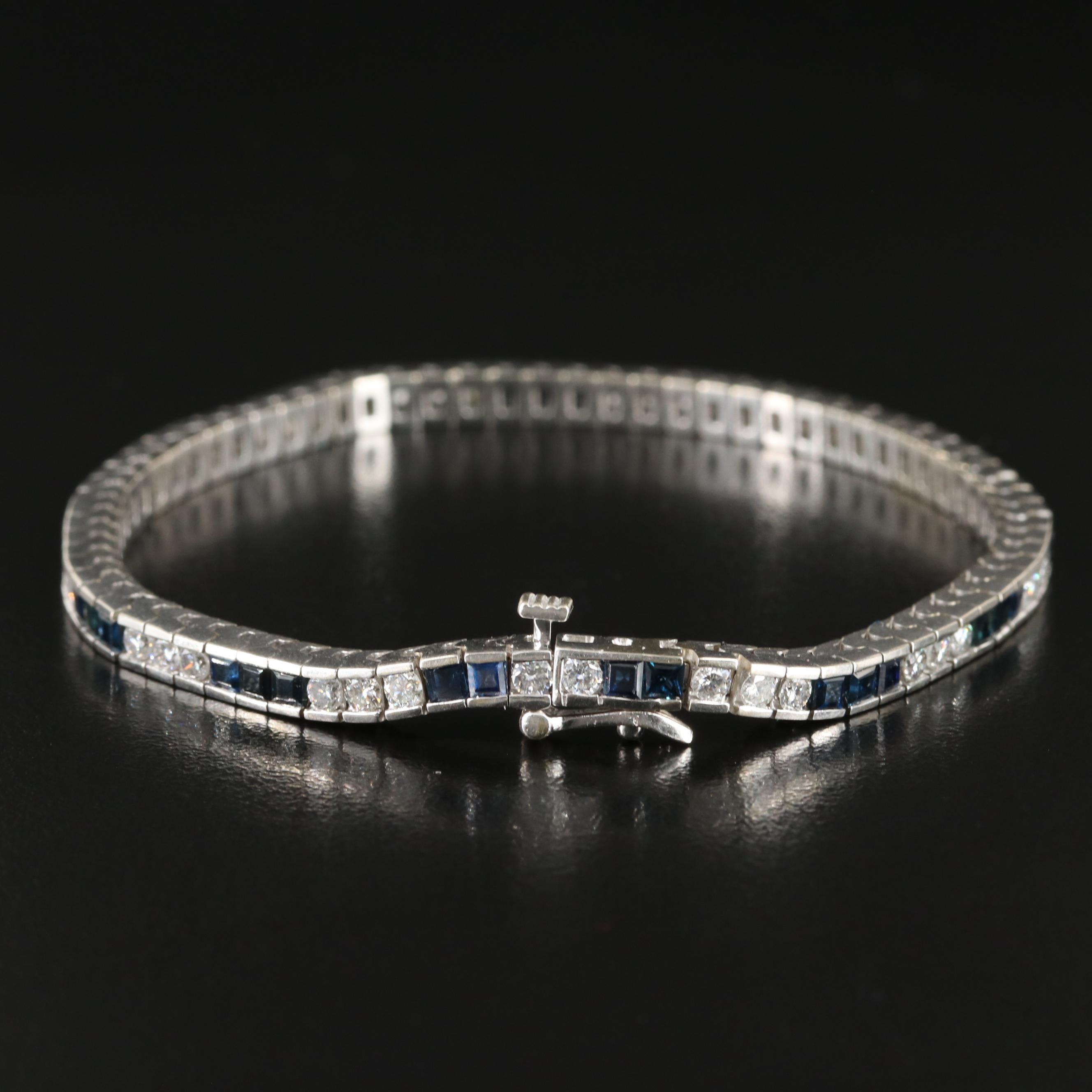 14K 2.28 CTW Diamond and Sapphire Bracelet