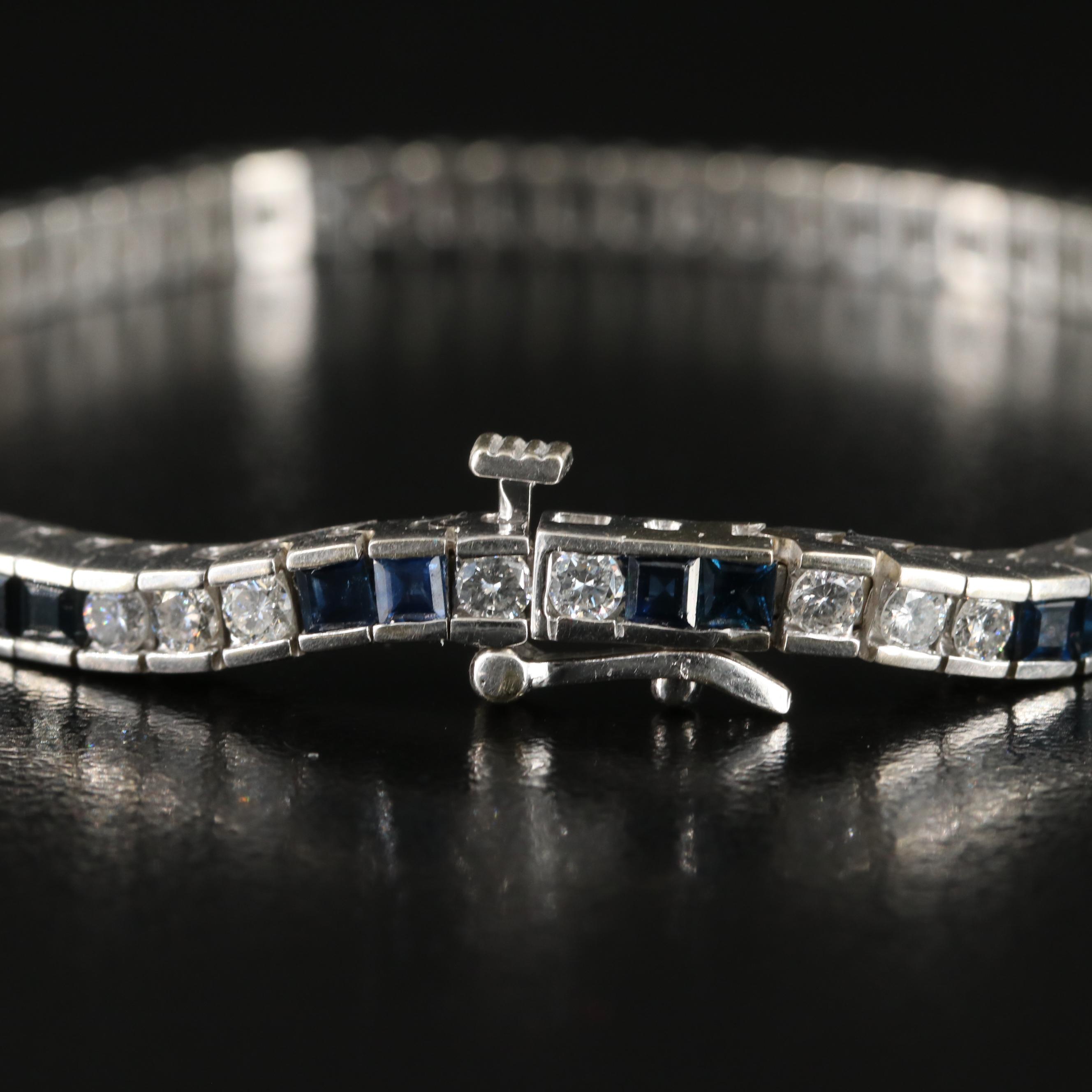 14K 2.28 CTW Diamond and Sapphire Bracelet