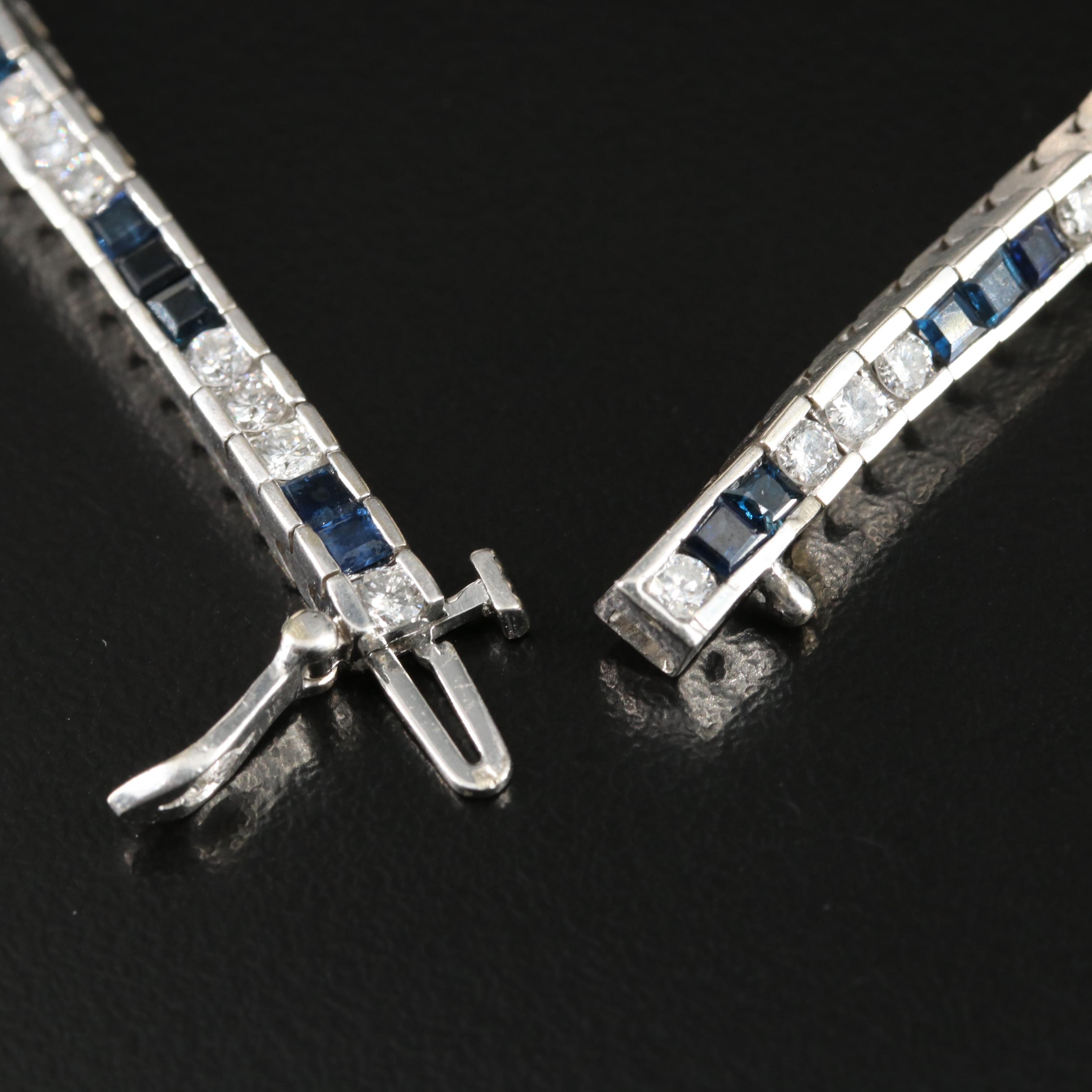 14K 2.28 CTW Diamond and Sapphire Bracelet
