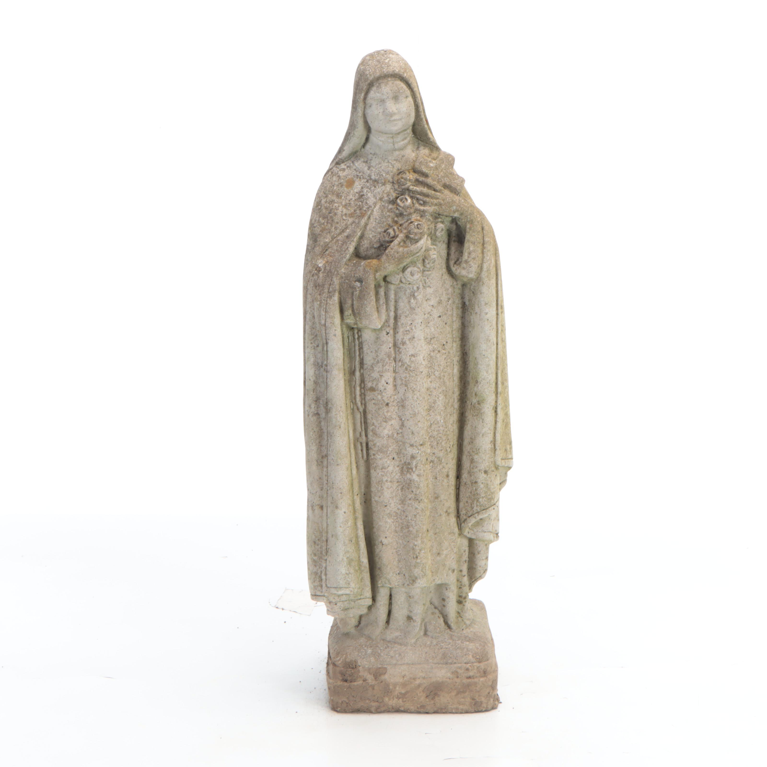 Concrete Madonna Garden Statue
