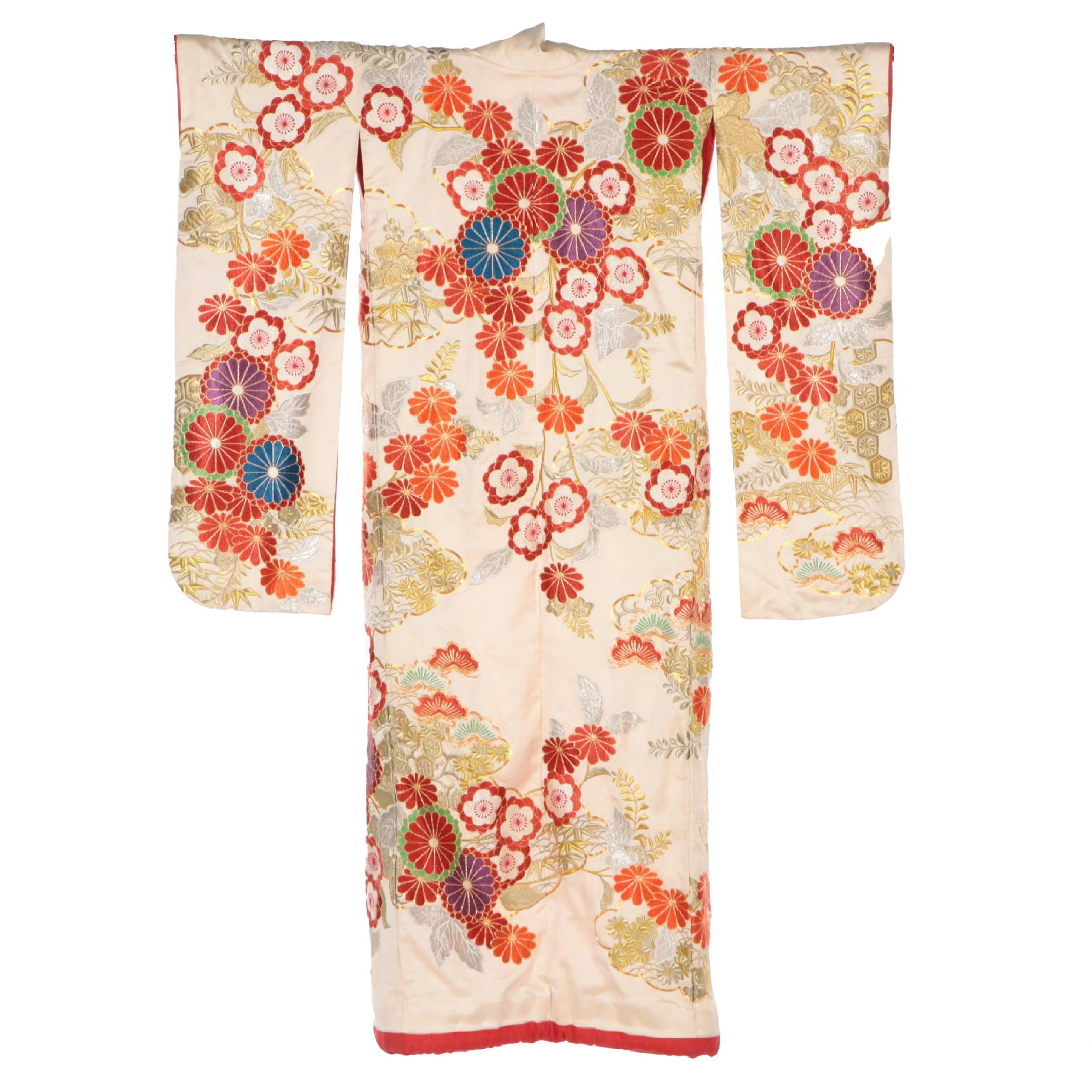 Japanese Metallic Embroidered Uchikake and Nagoya Shitate Obi