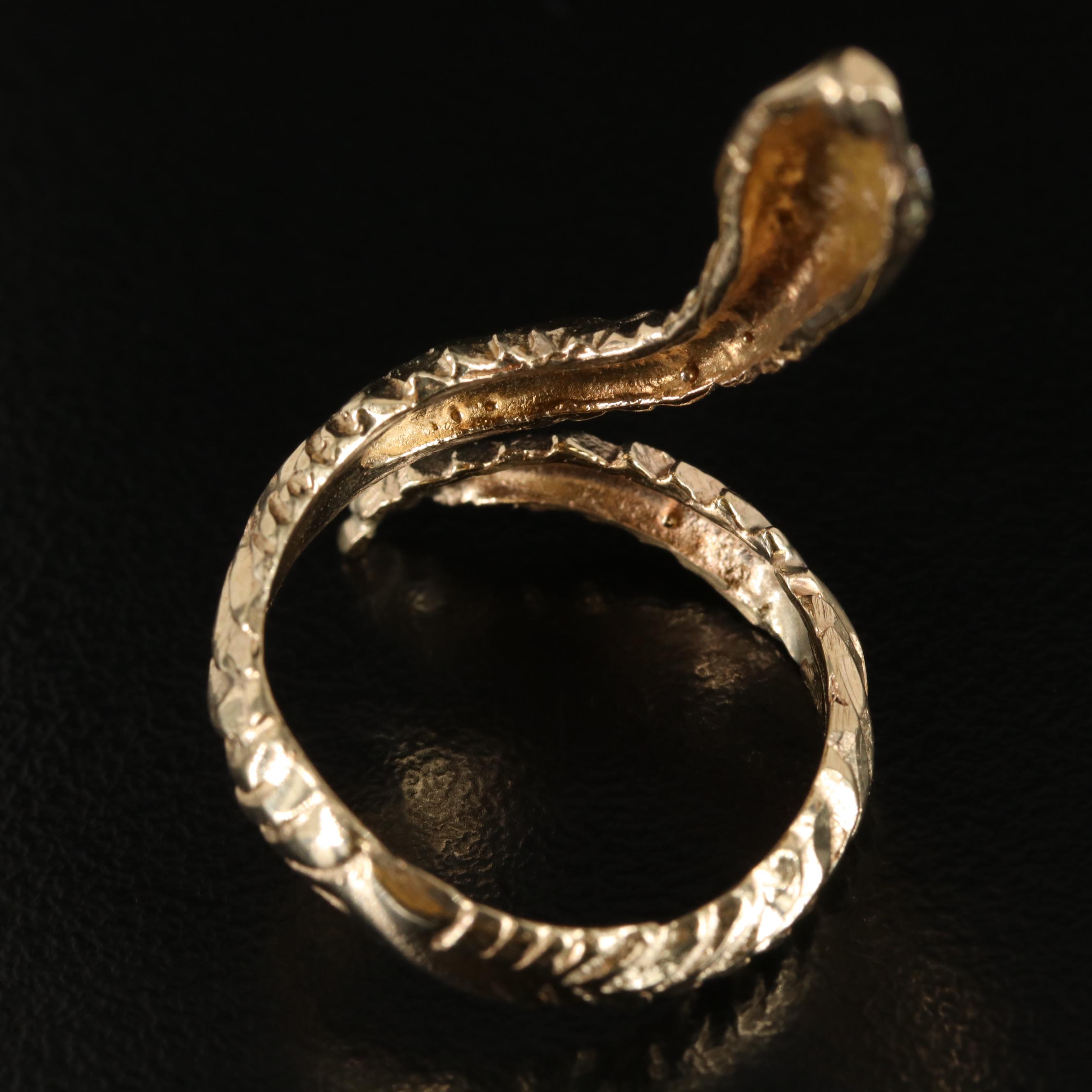14K 0.03 CTW Lab Grown Diamond Snake Ring