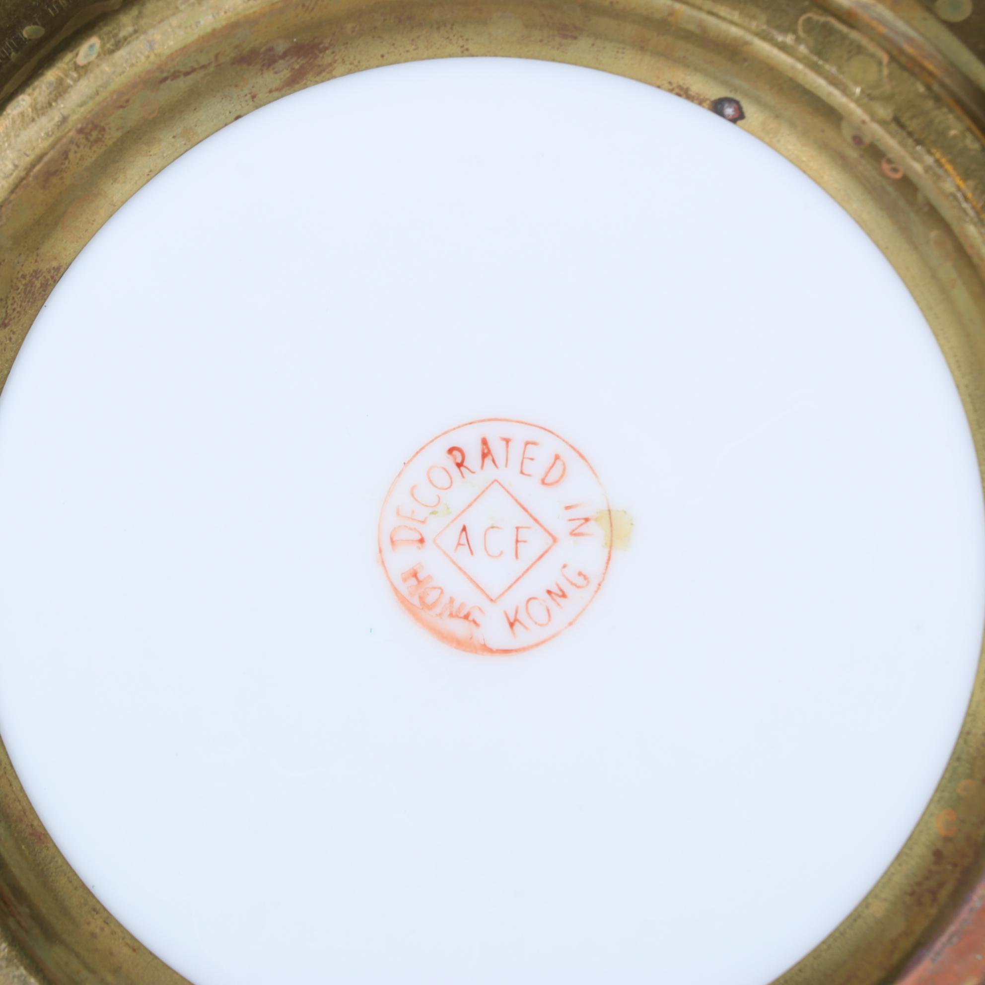 Six Chinese Qing Dynasty Hand-Decorated Porcelain Plates with Other Asian Items