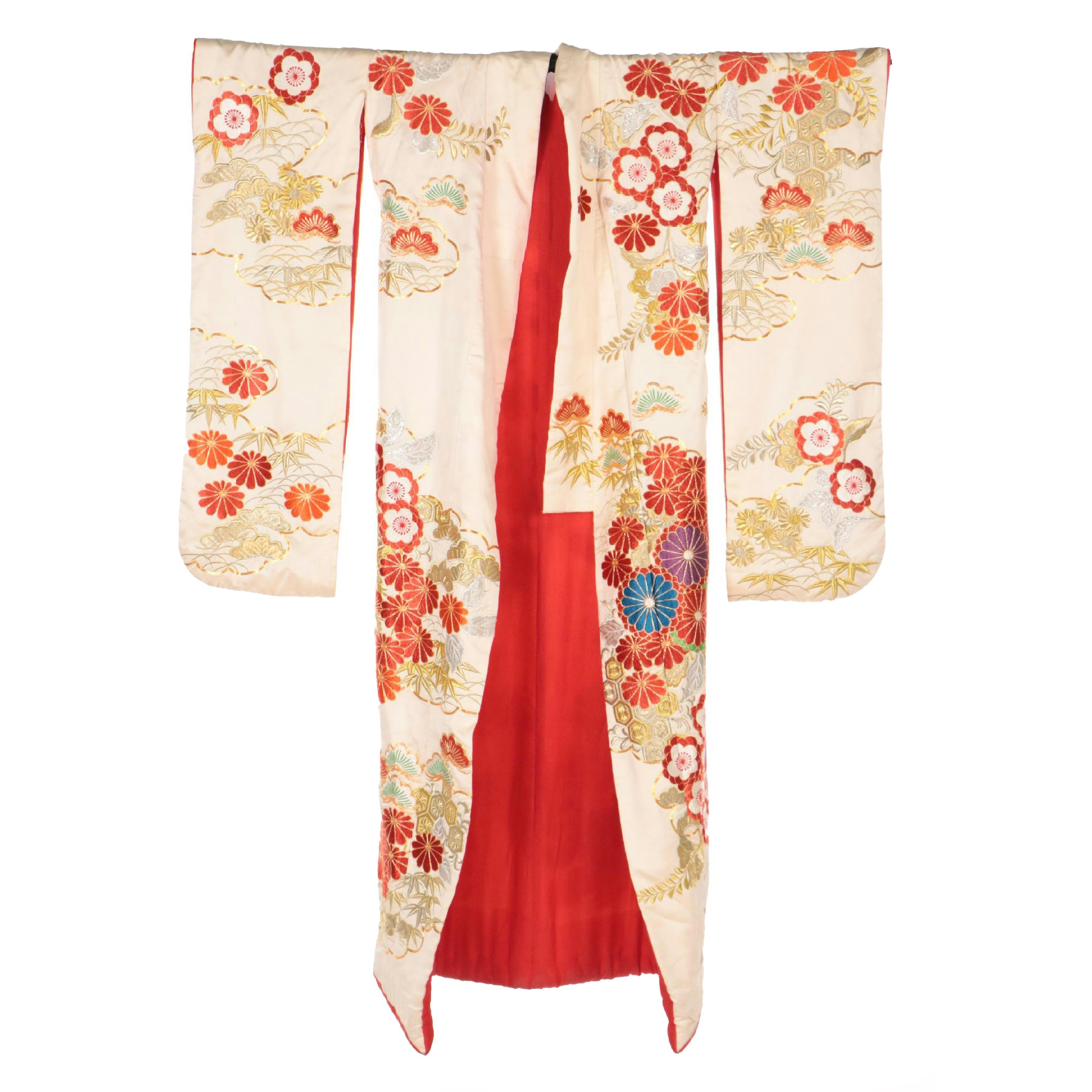 Japanese Metallic Embroidered Uchikake and Nagoya Shitate Obi