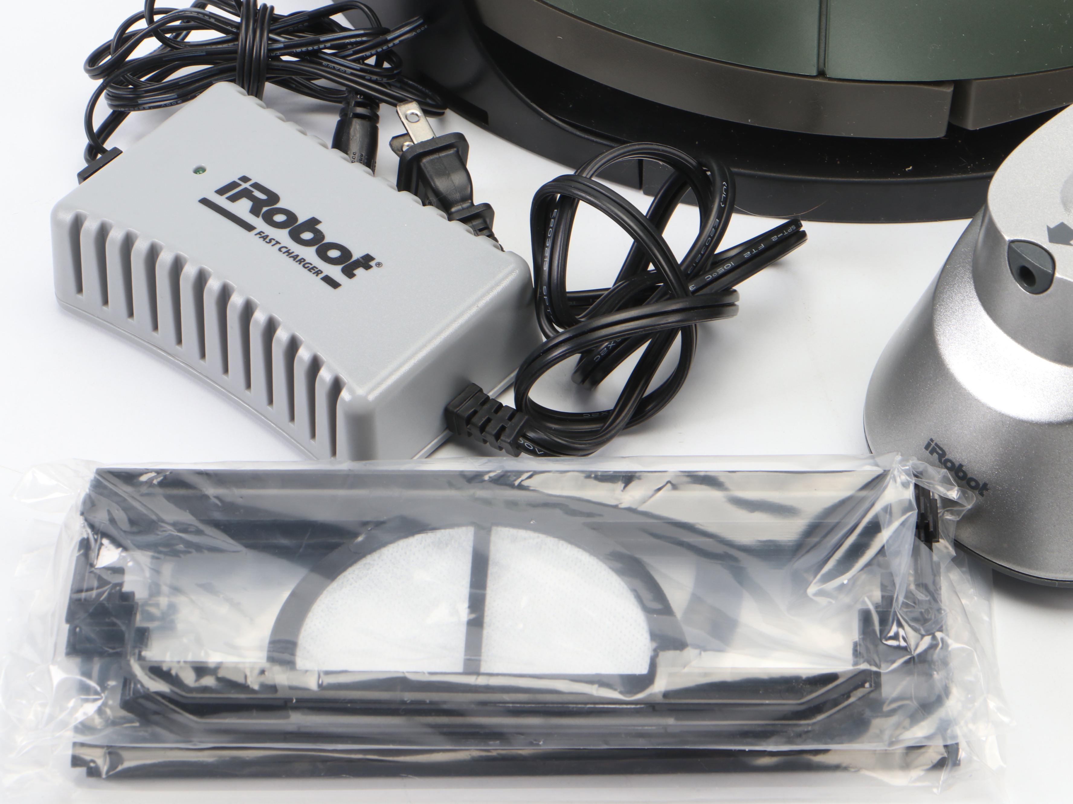 iRobot Roomba Vacuum With Dock, Chargers and Instruction Book