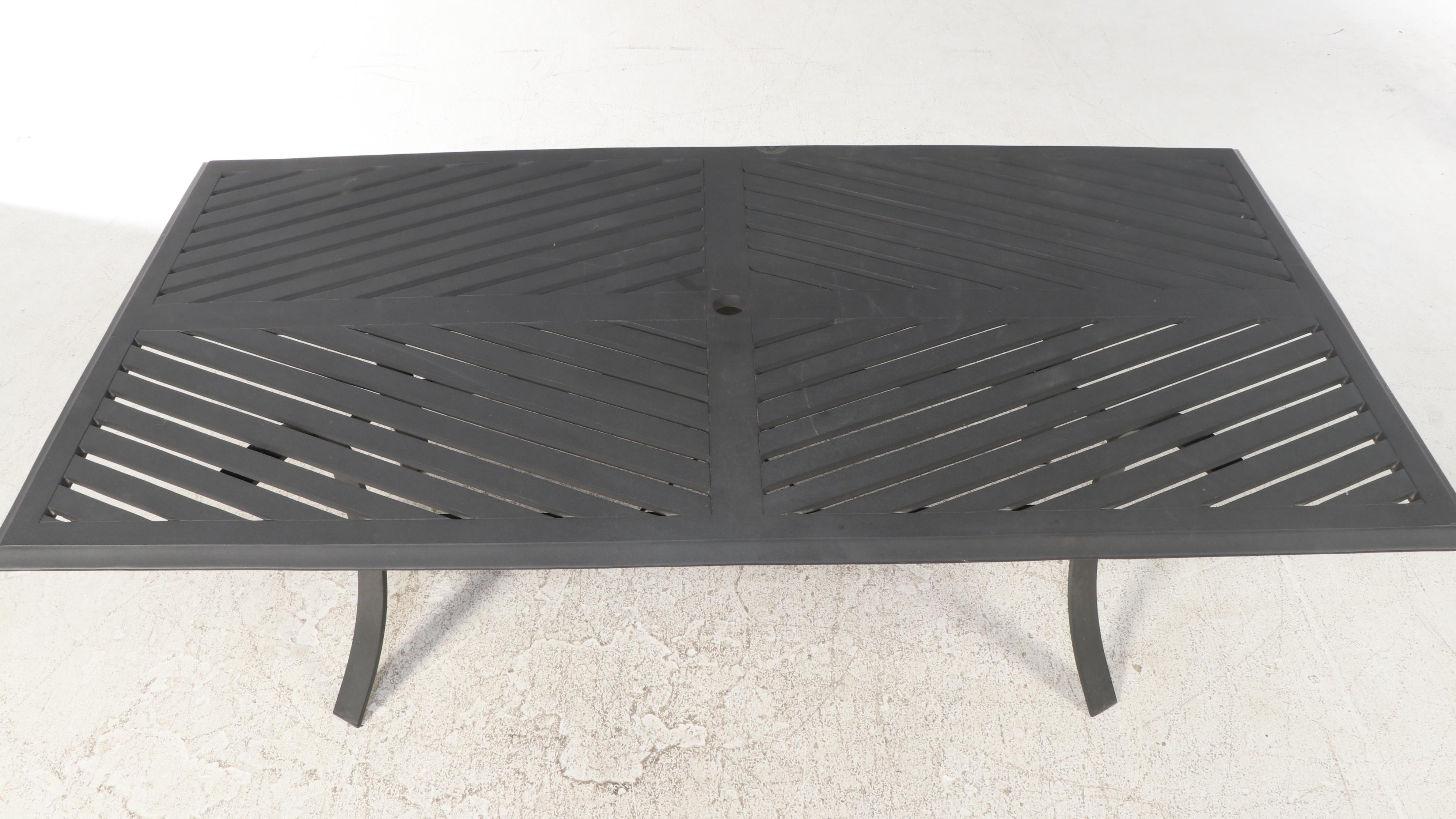 Contemporary Cast Aluminum Patio Dining Table