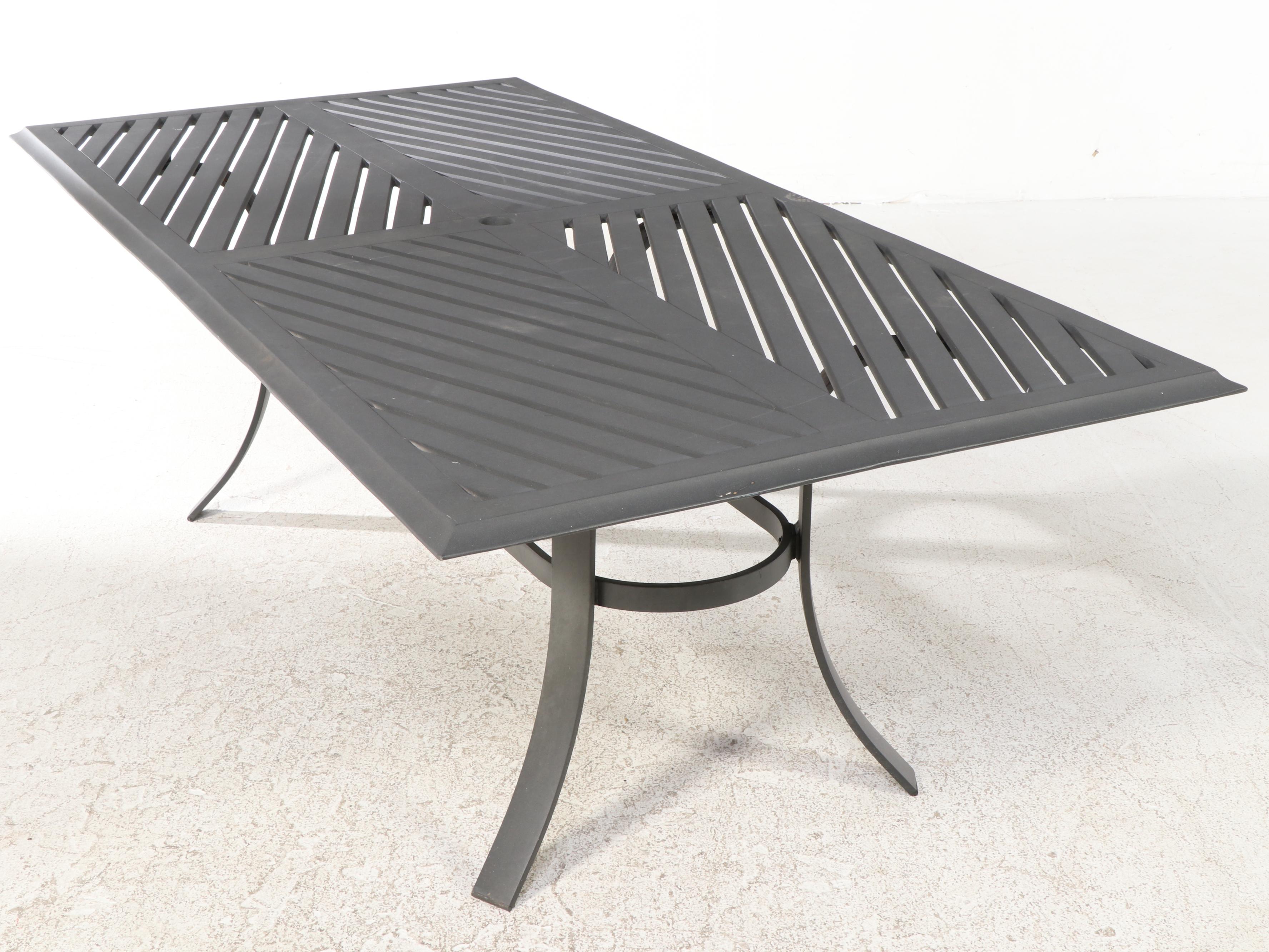 Contemporary Cast Aluminum Patio Dining Table
