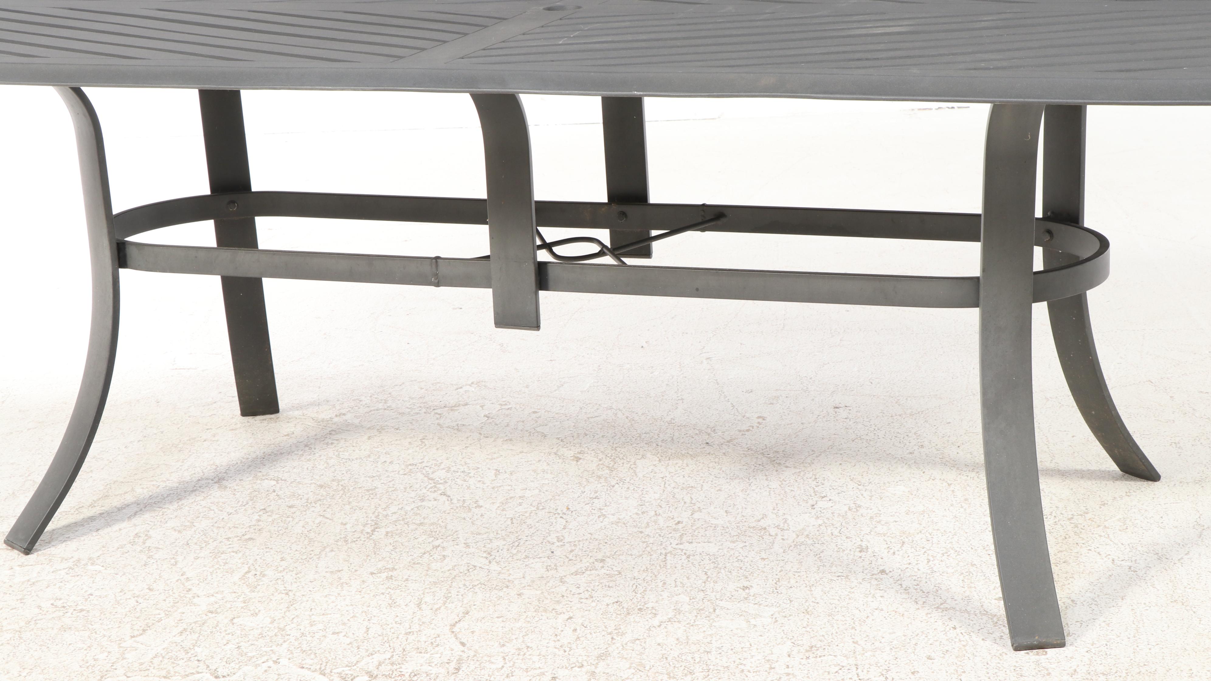 Contemporary Cast Aluminum Patio Dining Table