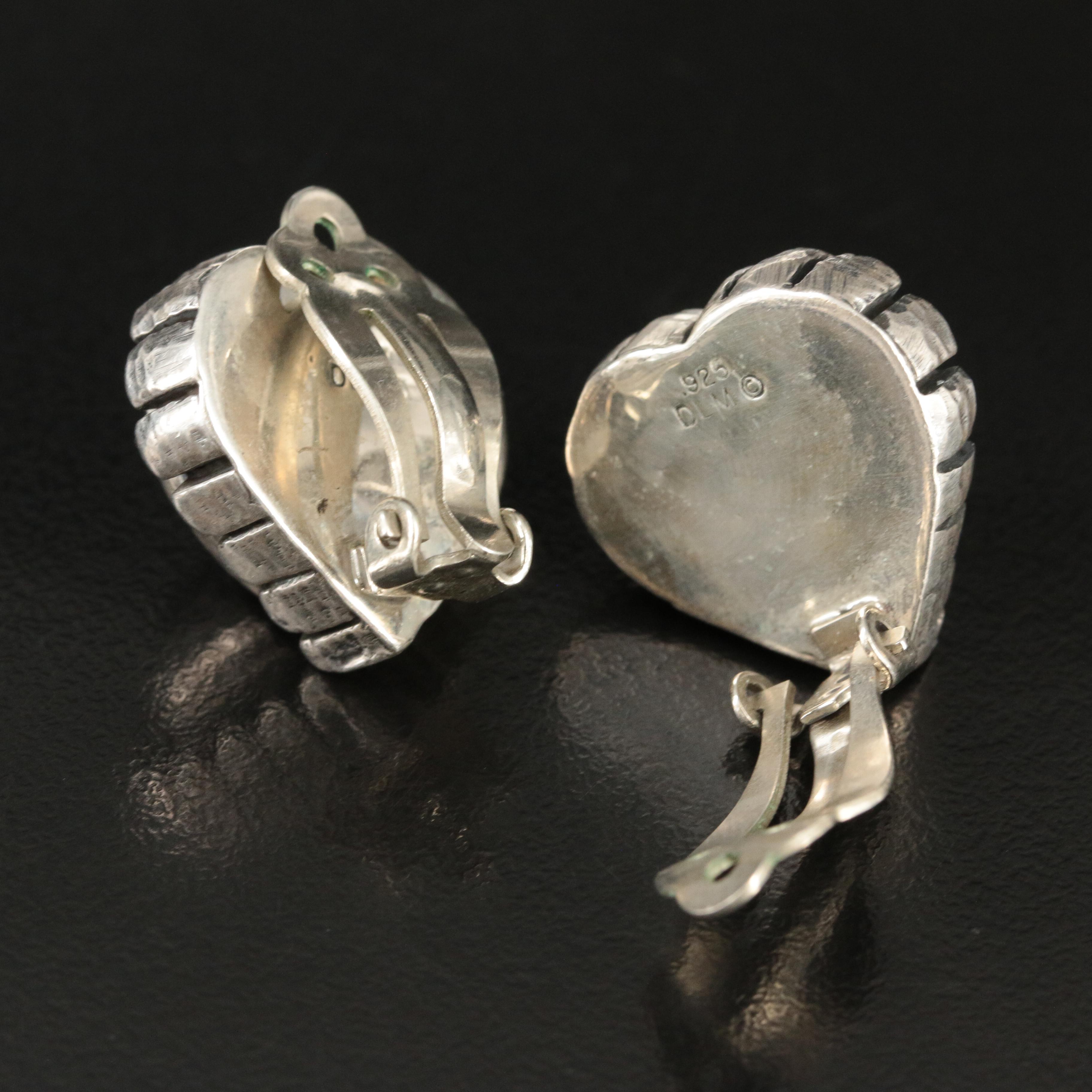 Dian Malouf Sterling Heart Earrings