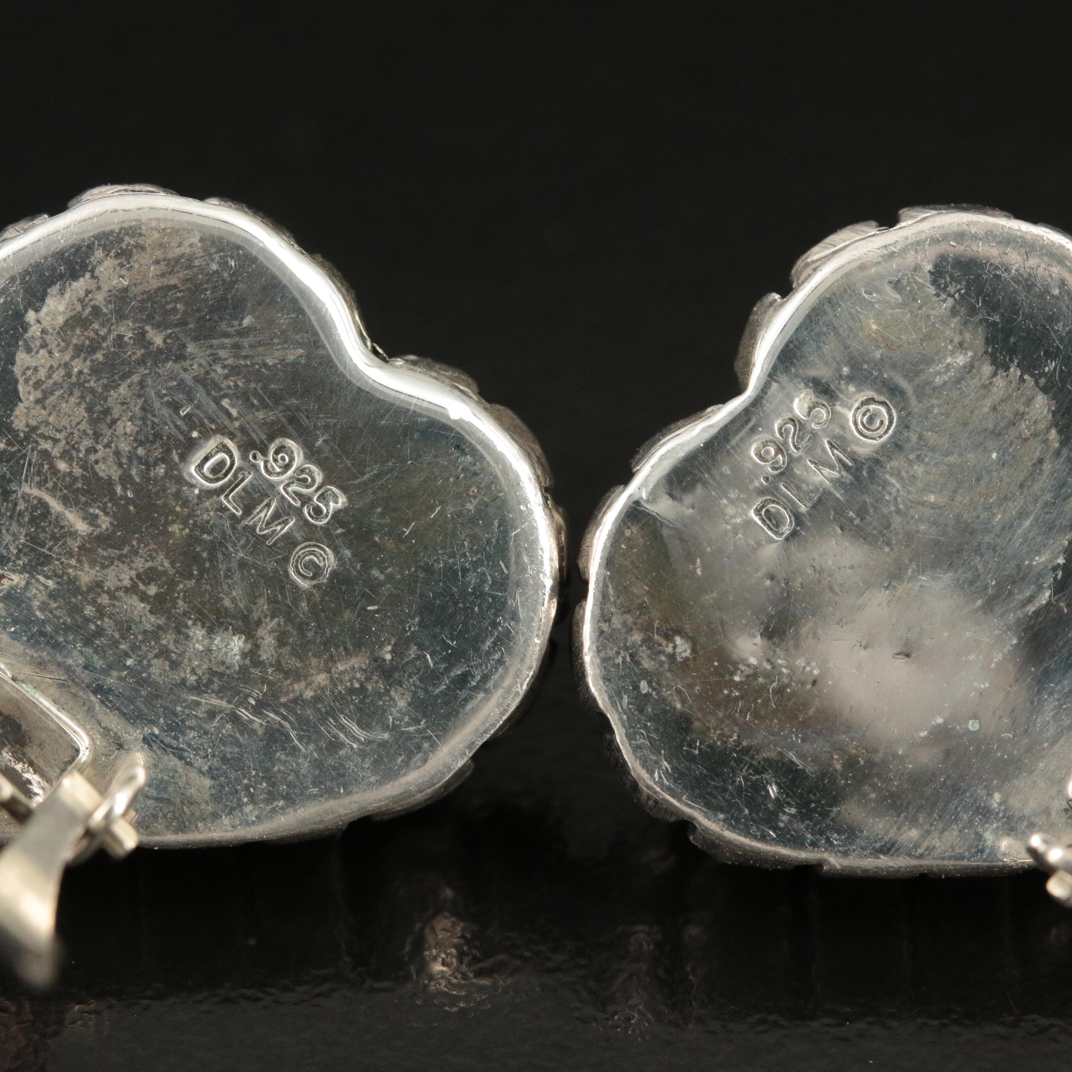 Dian Malouf Sterling Heart Earrings